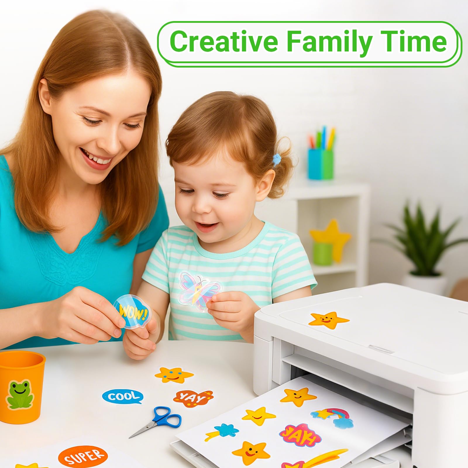 Euqvunn Inkjet Printer Paper - 18 Sheets A4 Translucent Waterproof Printable Vinyl Sticker Paper 7