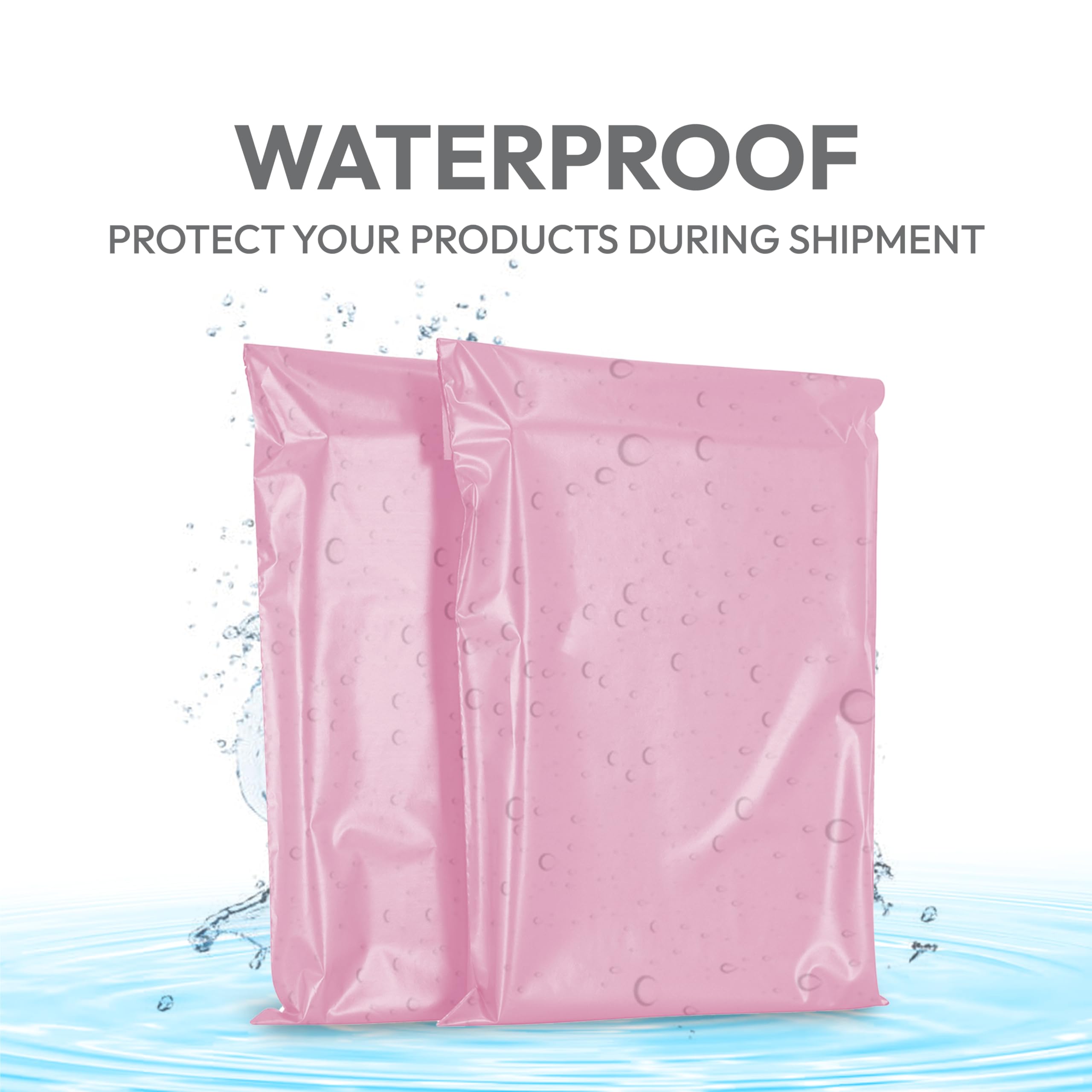 delka Polyethylene Mailers - 60 Pack Pink Self-Sealing Bags | Water-Resistant | 100x60x3mm 2