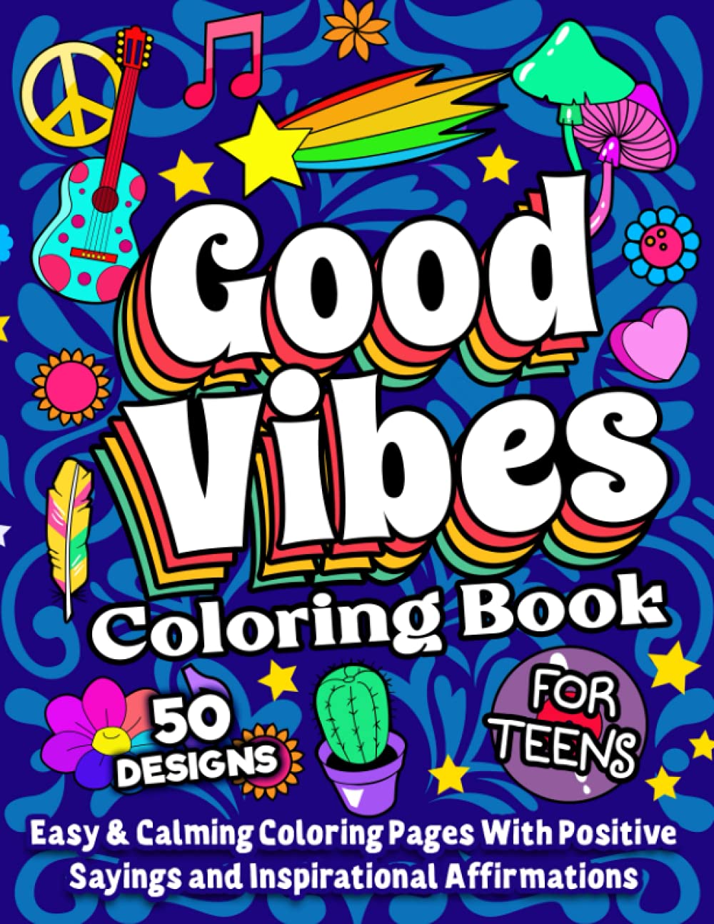 Good Vibes Coloring Book For Teens by Happy Harper - Motivational Quotes Coloring Book | Paperback