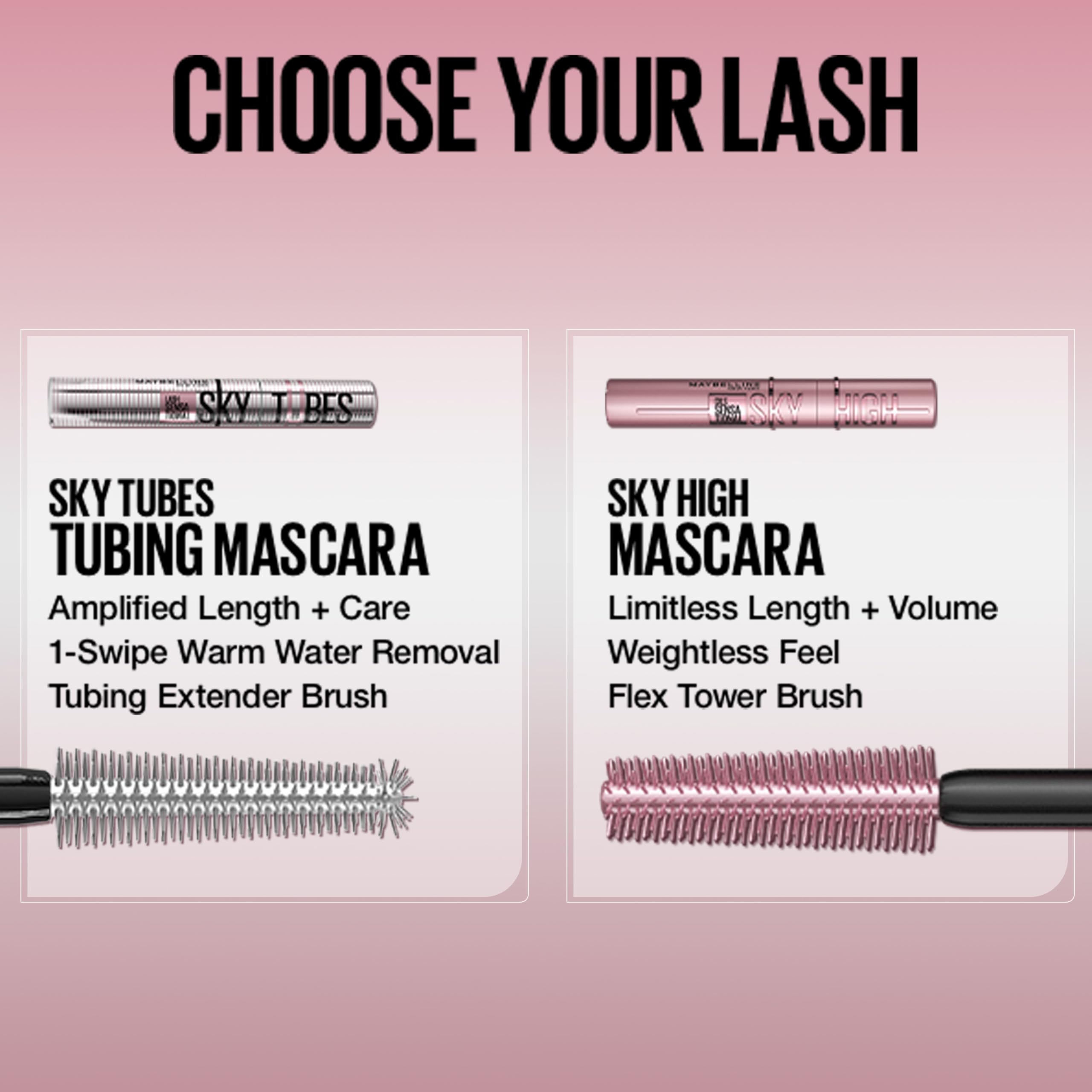Maybelline Lash Sensational Sky High Tubes Mascara - Tubing Black | Lengthening, Smudge-Proof | 7.2 ml 6