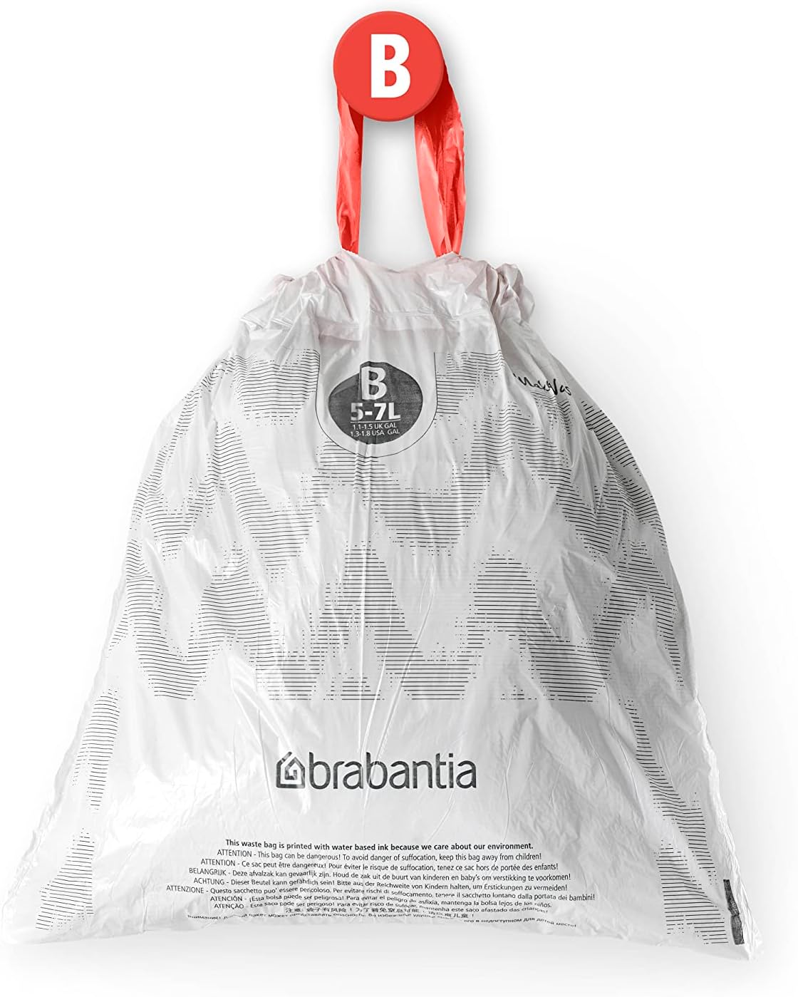 Brabantia - PerfectFit Bin Liners (Size B/5 Litre) Thick Plastic Trash Bags with Tie-Tape 6
