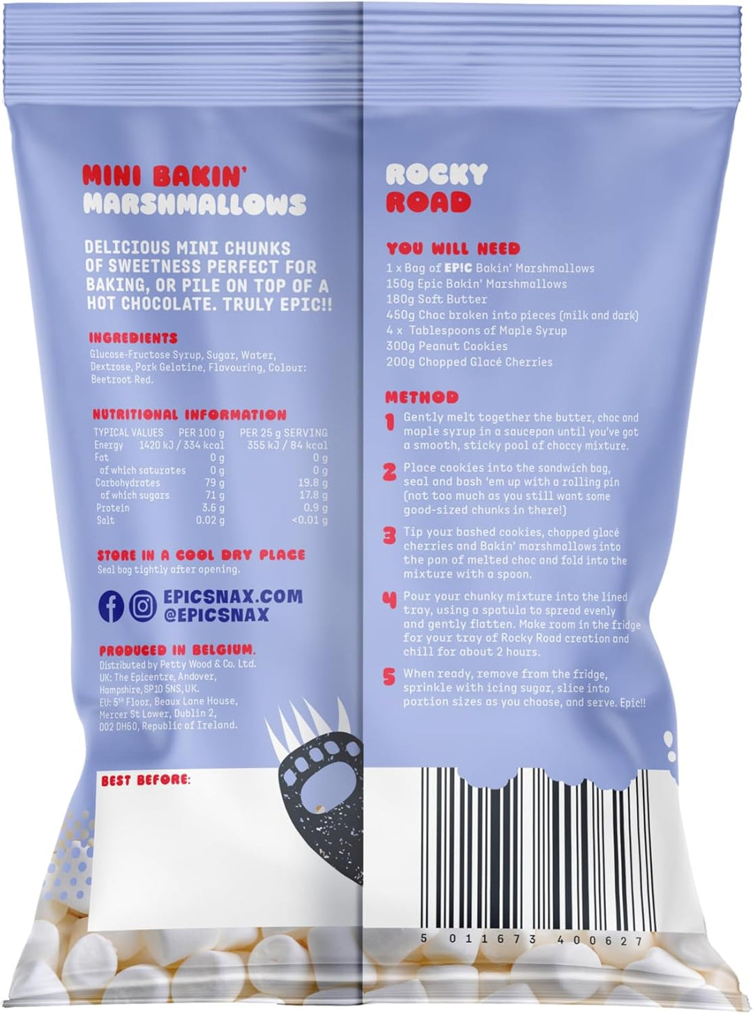 EP!C SNAX CO Mini Chunks American Style Bakin' Marshmallows, 150 g