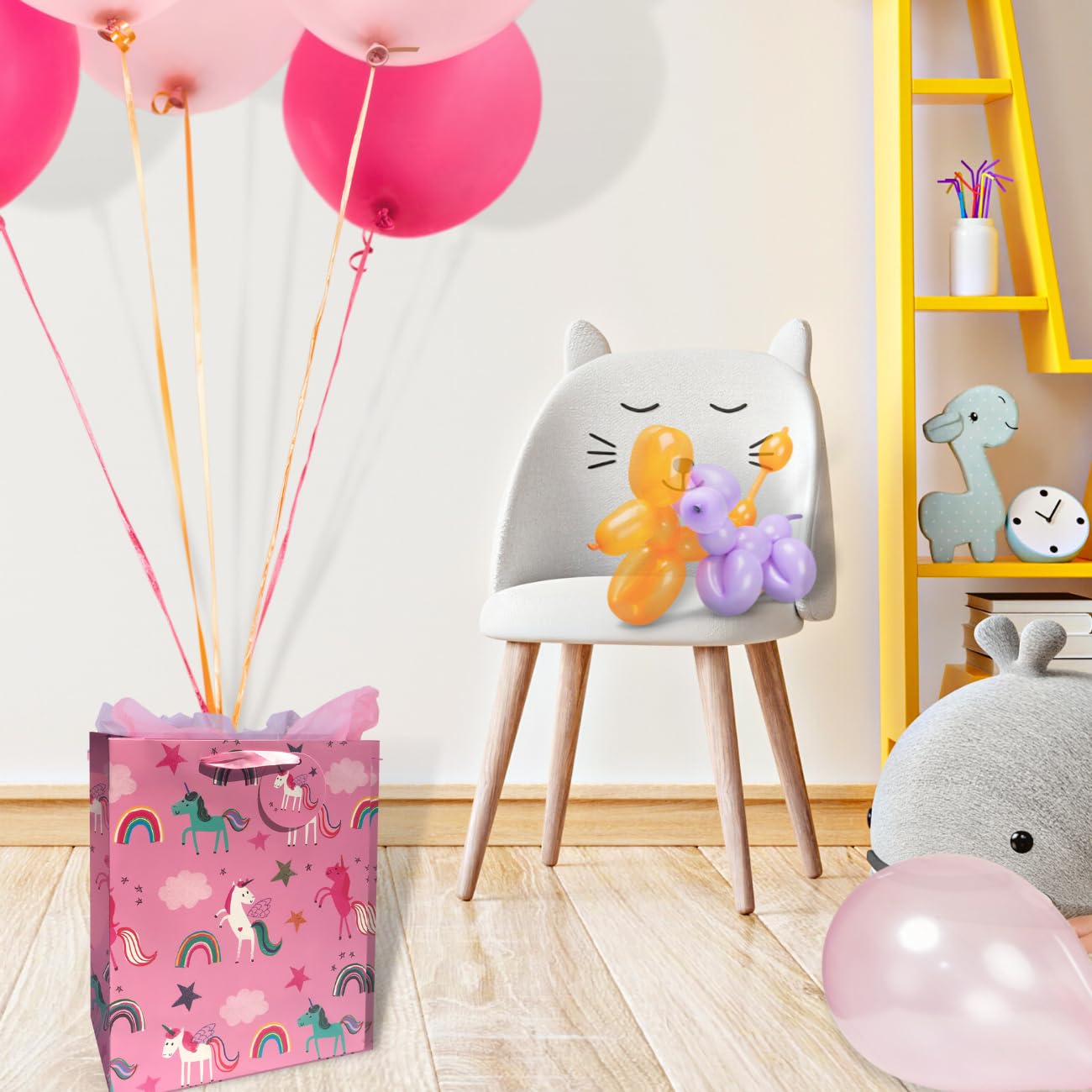 Glick Luxury Gift Bag - Unicorn Cartoon Design | 315x260x135mm Pink Paper Bag 3