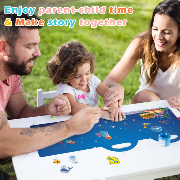 GUYUCOM 4-Pack Reusable Sticker Books for Kids - Educational DIY Arts & Crafts Toy Set