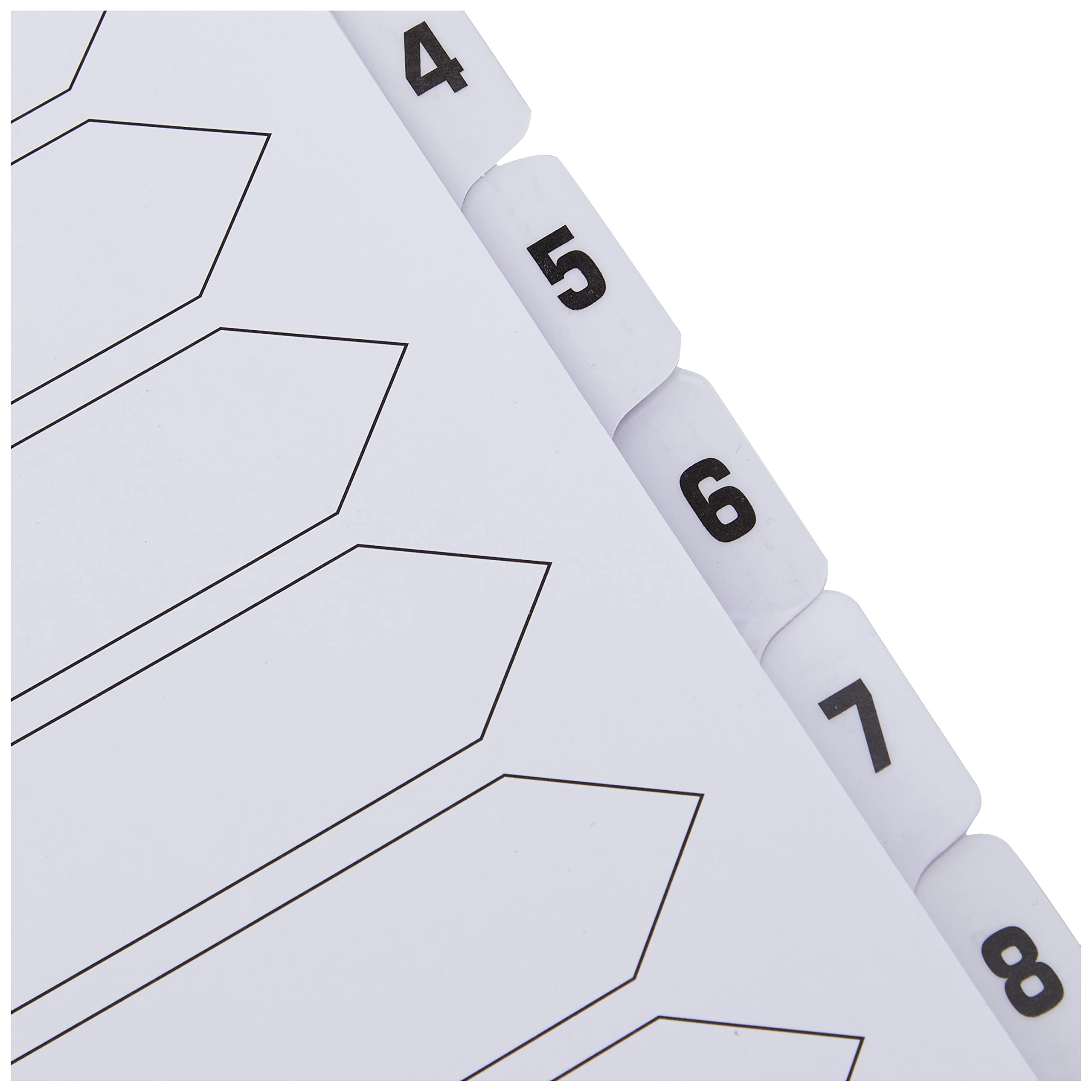 Q-Connect KF01528 A4 Index Divider Set - 1-10 Numbered Tabs, White Board, Clear Tabs | Multi-Punched 2