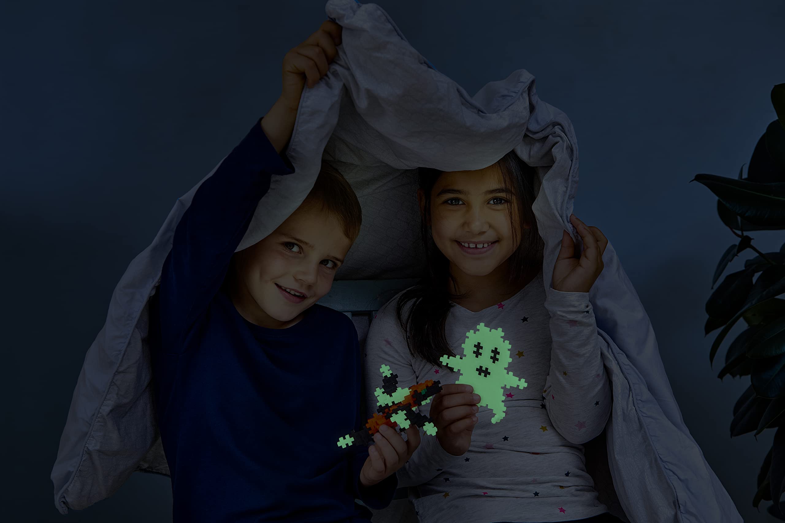 PLUS PLUS Building Blocks Toy - 100 pc Glow in the Dark Construction Set | STEM Learning | Ages 5+ 3