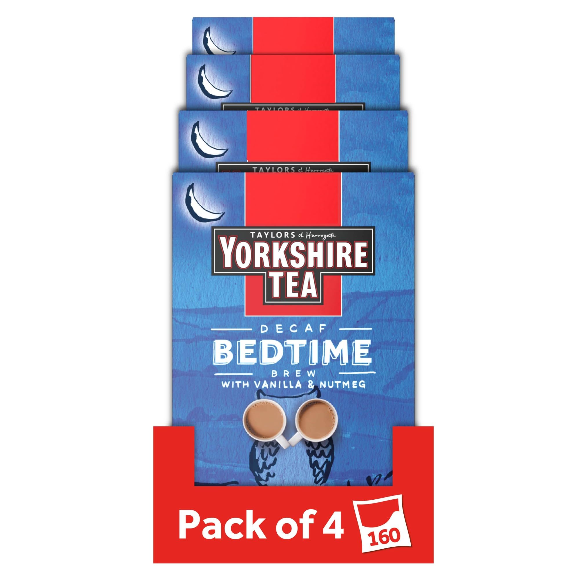 Yorkshire Tea Bedtime Brew Decaffeinated Tea Bags - 160 Bags (4 Boxes of 40) | Lemon Balm & Nutmeg 1