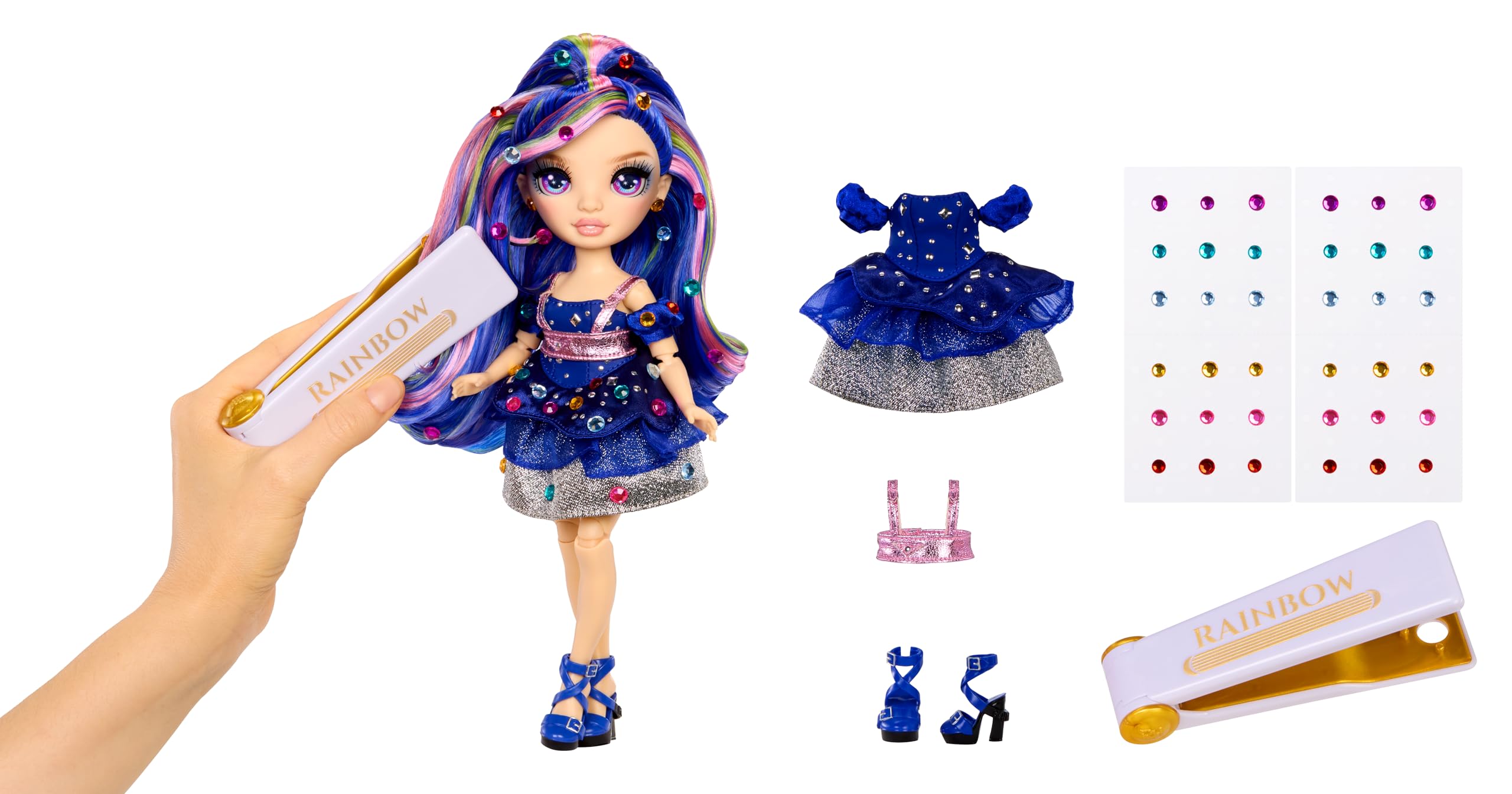 Rainbow High Genevieve Bleue Doll - 28cm Fashion Doll with Bedazzling Tool | Ages 4+ | Plastic 2