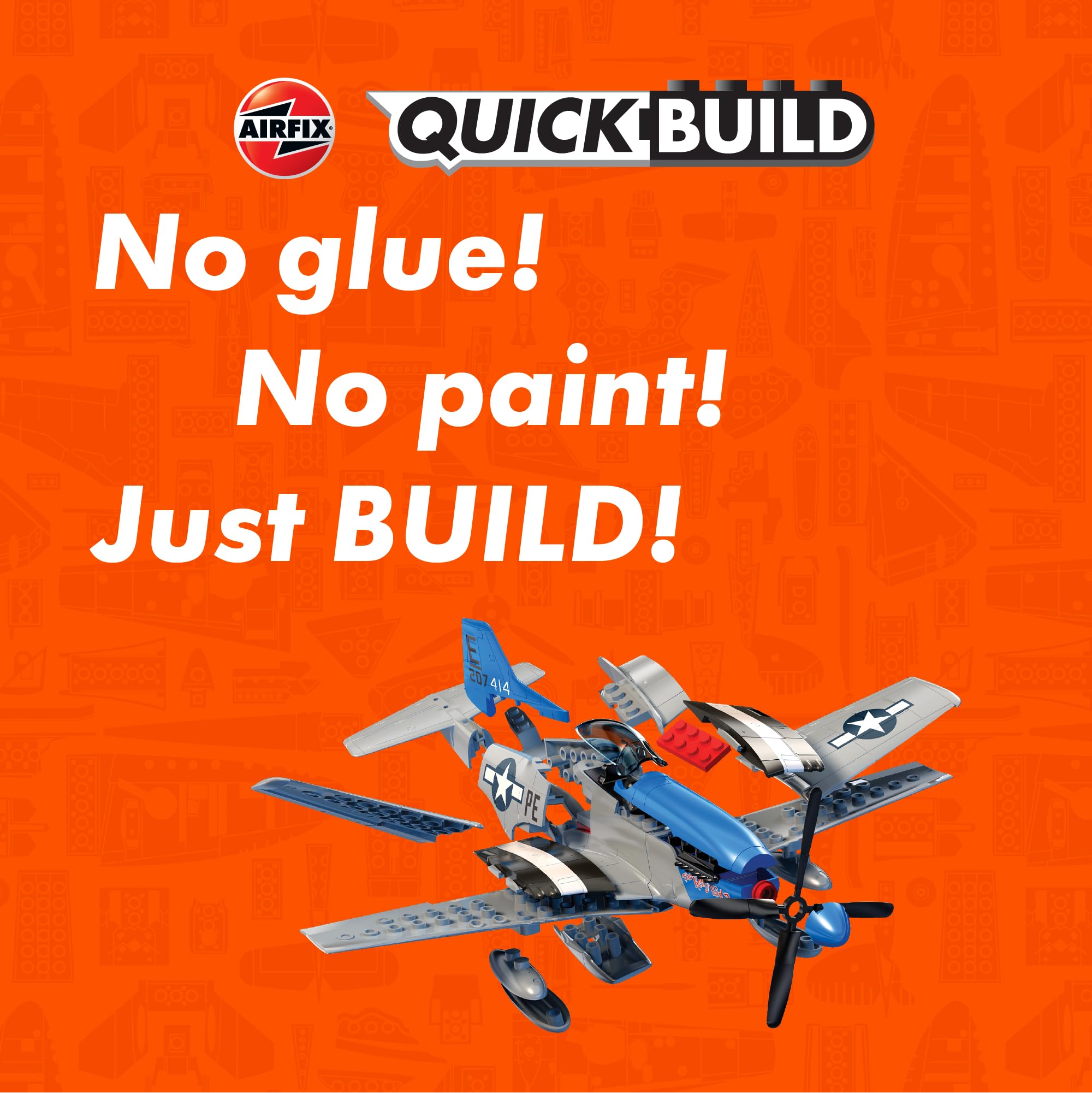 Airfix QUICKBUILD P-51D Mustang Model Kit - Snap-Together Aircraft Model for Kids 5+ 2
