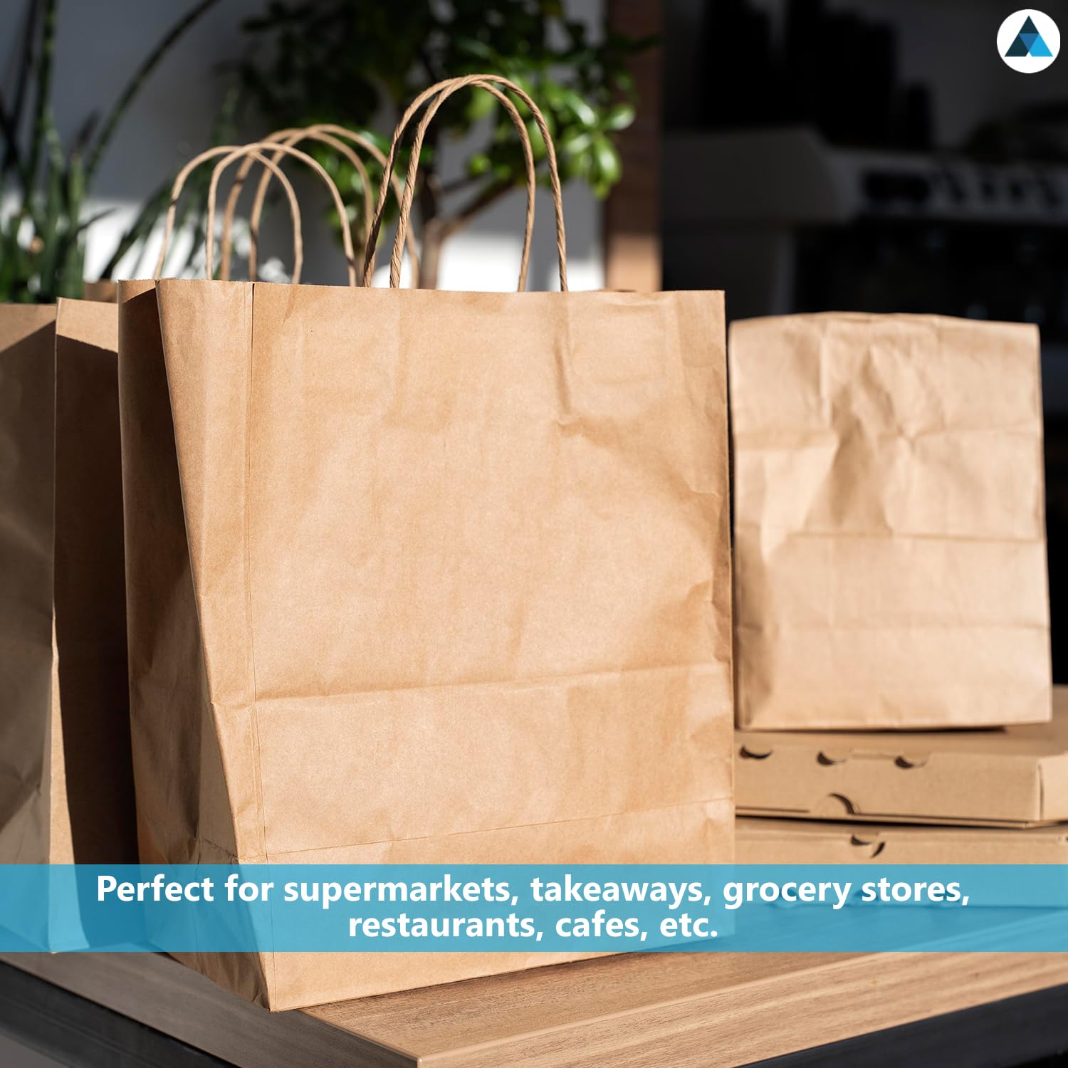 Nationwide Paper Extra Large Plus Brown Paper Bags with Handles - 30 Count | 320x220x280mm