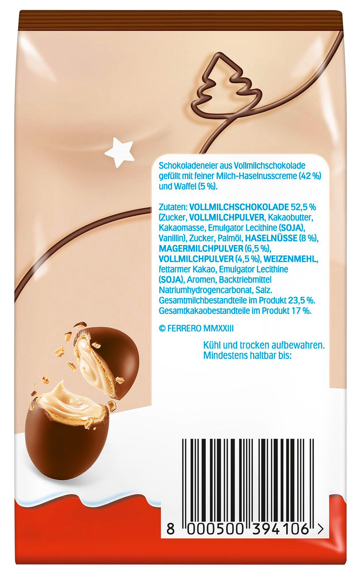 Kinder Bueno Mini Chocolate Christmas Eggs, Colourful Treat Bag for Sharing