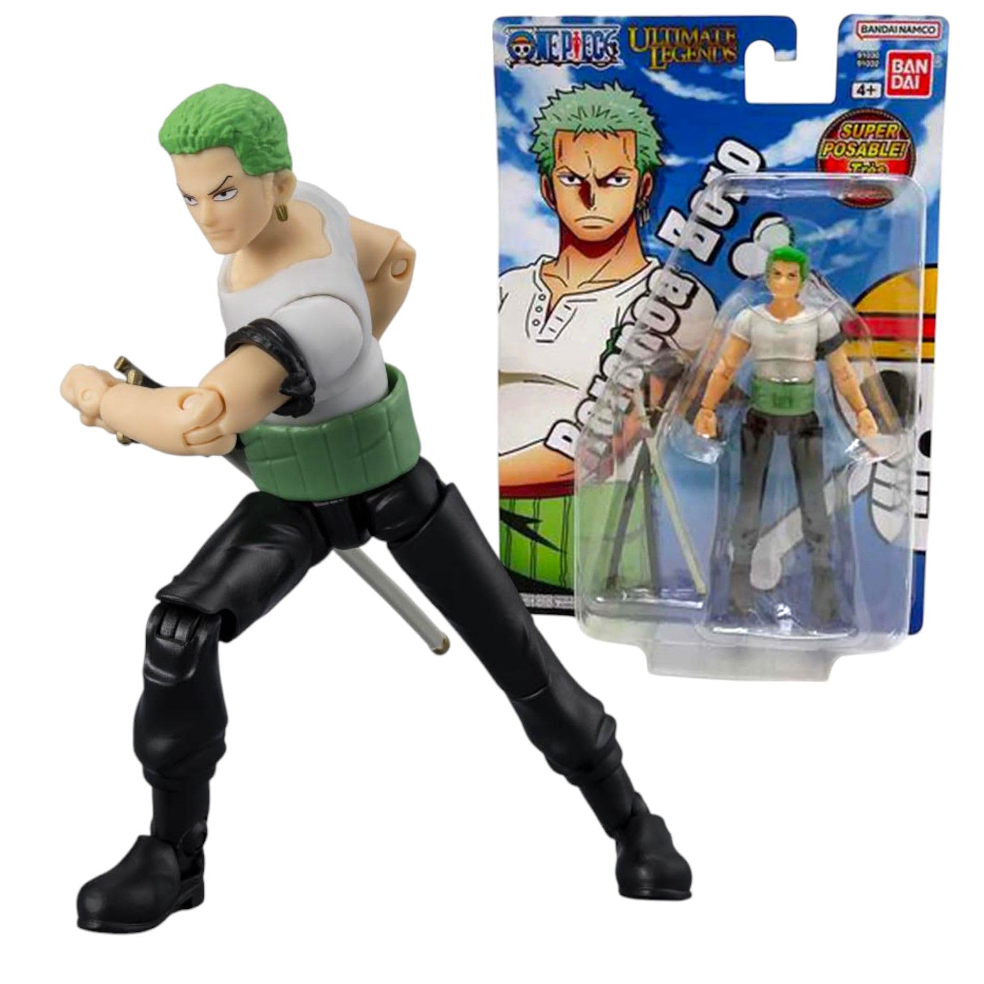 BANDAI Ultimate Legends Zoro Action Figure - 12.5cm Posable Anime Figure with 3 Swords 1