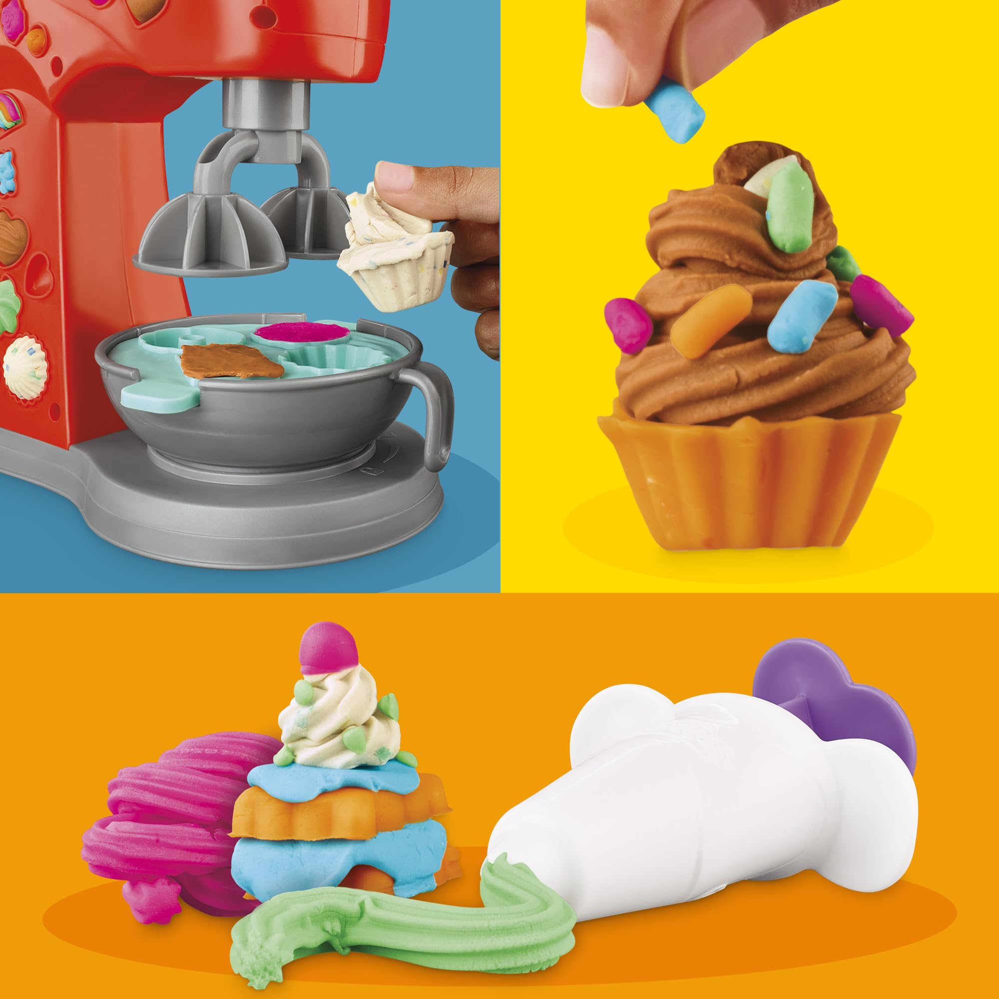 Play-Doh Kitchen Creations Magical Mixer Playset - Toy Mixer with 5 Cans of Play-Doh for Kids 3+ 9