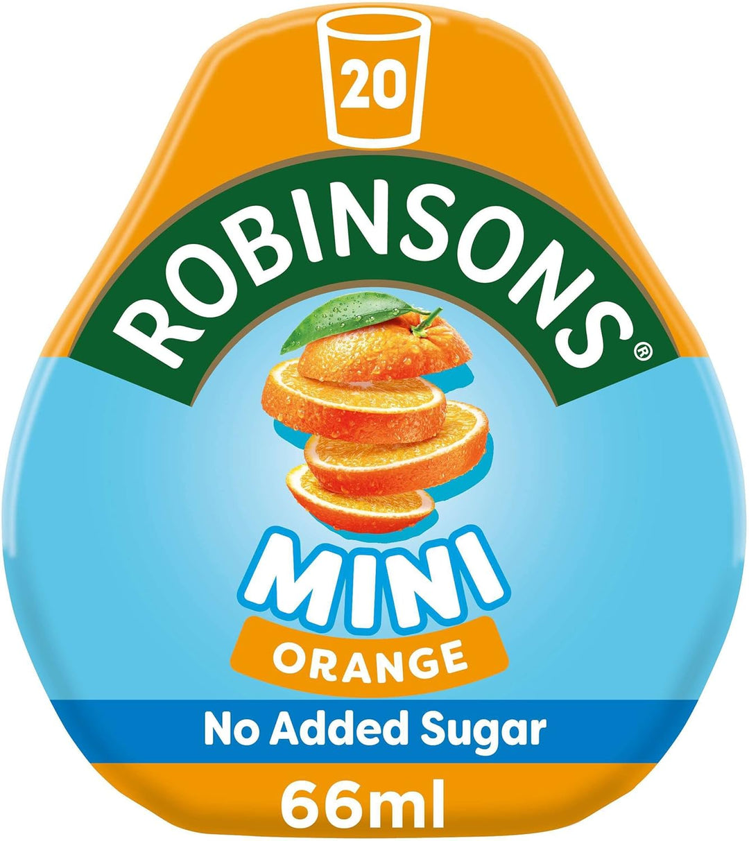 Robinsons Mini No Added Sugar Low Calorie Orange Flavour Concentrate - 6 Pack (66ml Each)