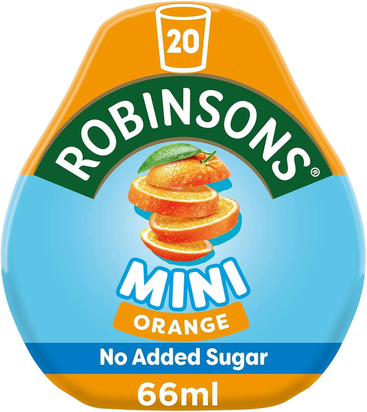 Robinsons Mini No Added Sugar Low Calorie Orange Flavour Concentrate - 6 Pack (66ml Each)