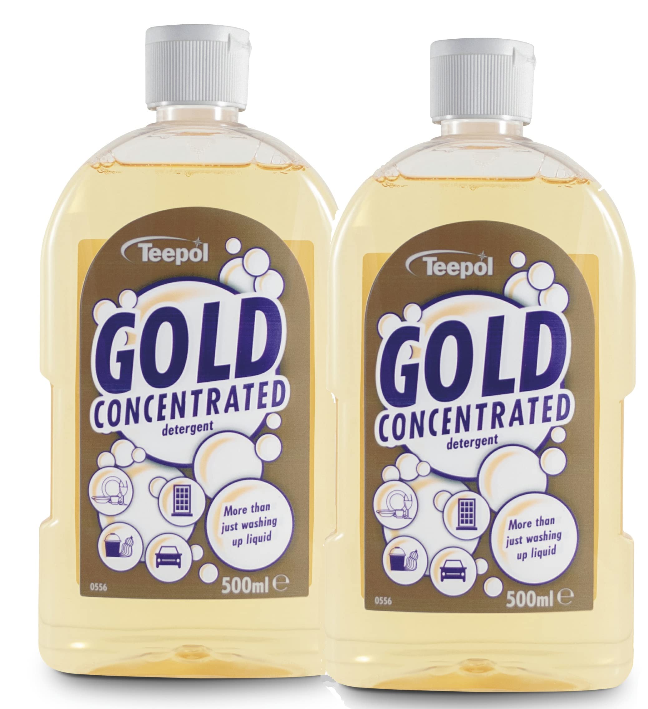 Teepol Gold Konzentriertes Reinigungsmittel (2 x 500 ml Multipack) – Zitronenduftender Reiniger für mehrere Oberflächen