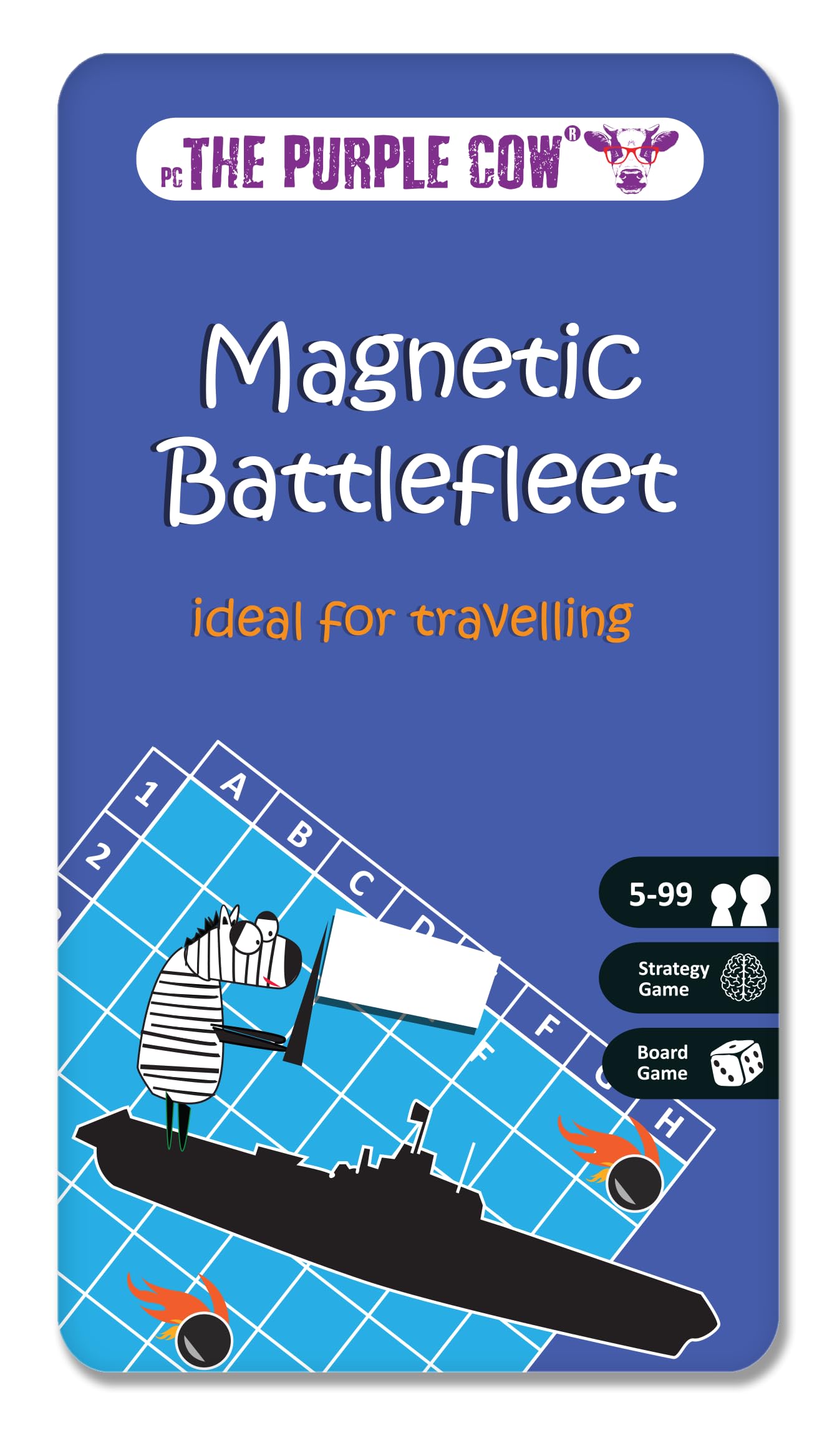 The Purple Cow Magnetic Naval Battle Travel Game - Compact, Magnetic Pieces | Standard Edition 1