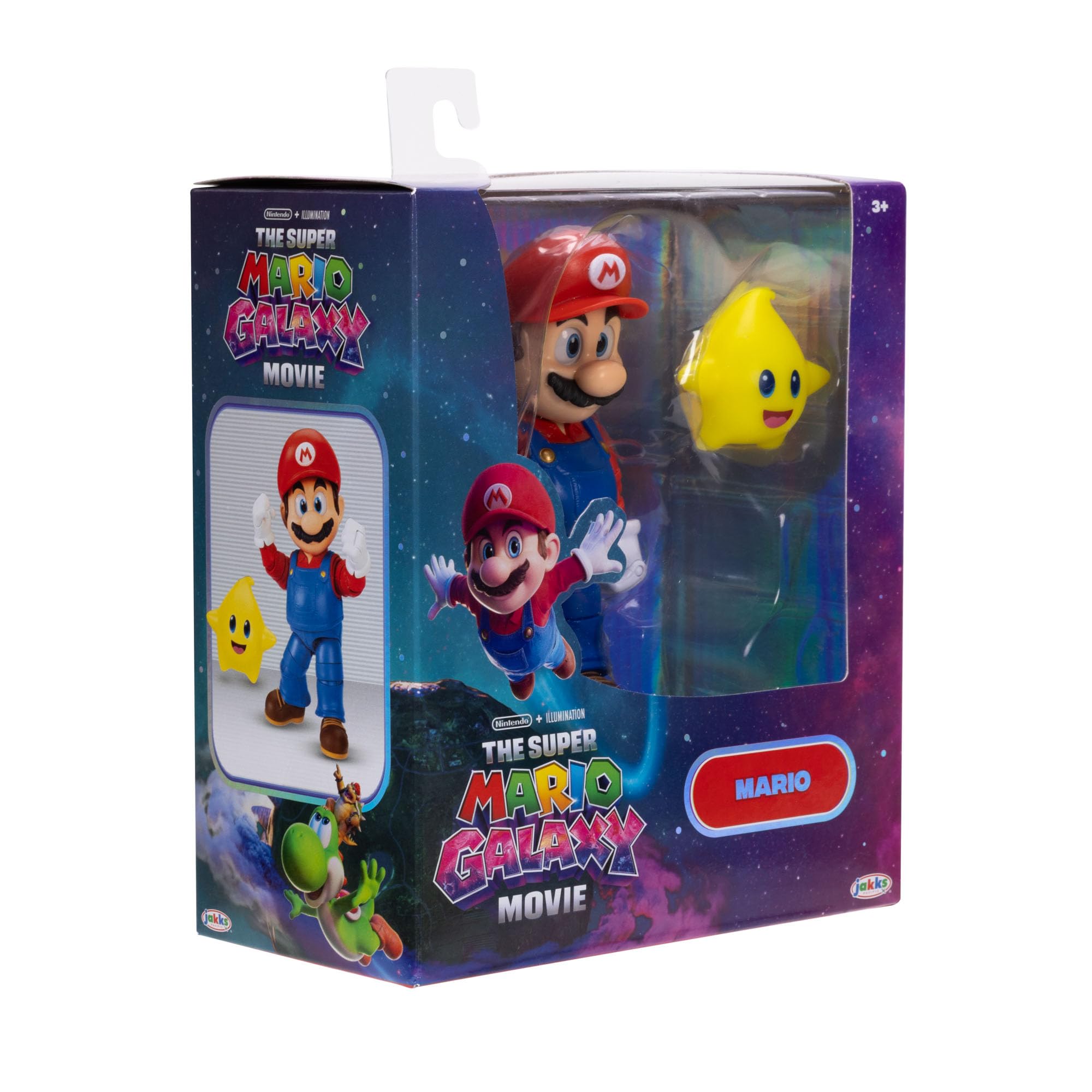 Jakks Pacific Super Mario Galaxy Movie Mario Action Figure | 5-inch | Glow in the Dark Luma Accessory 5