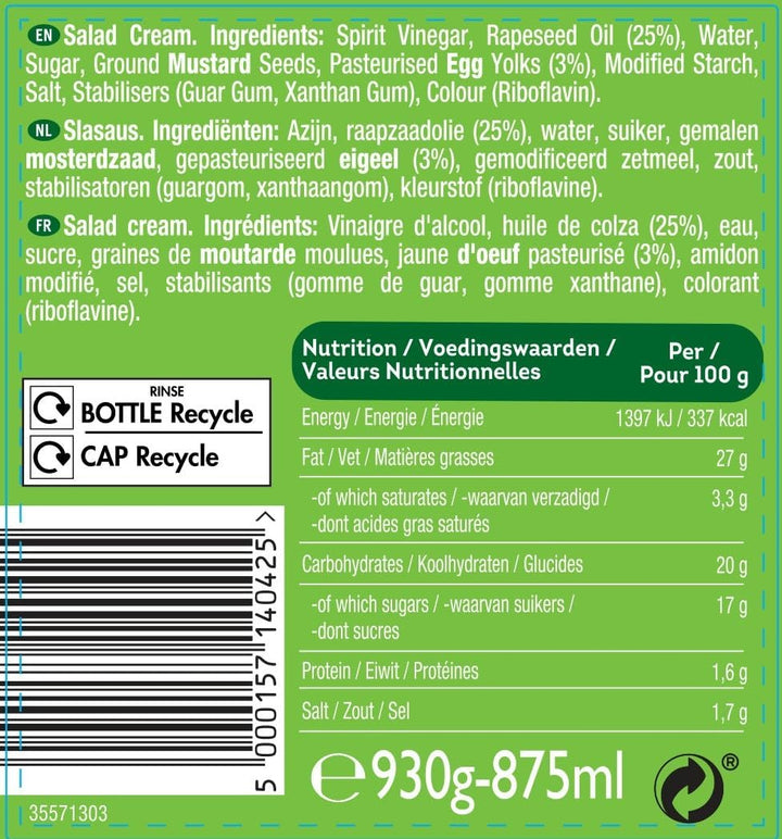 Heinz - Salad Cream Original 875 ml