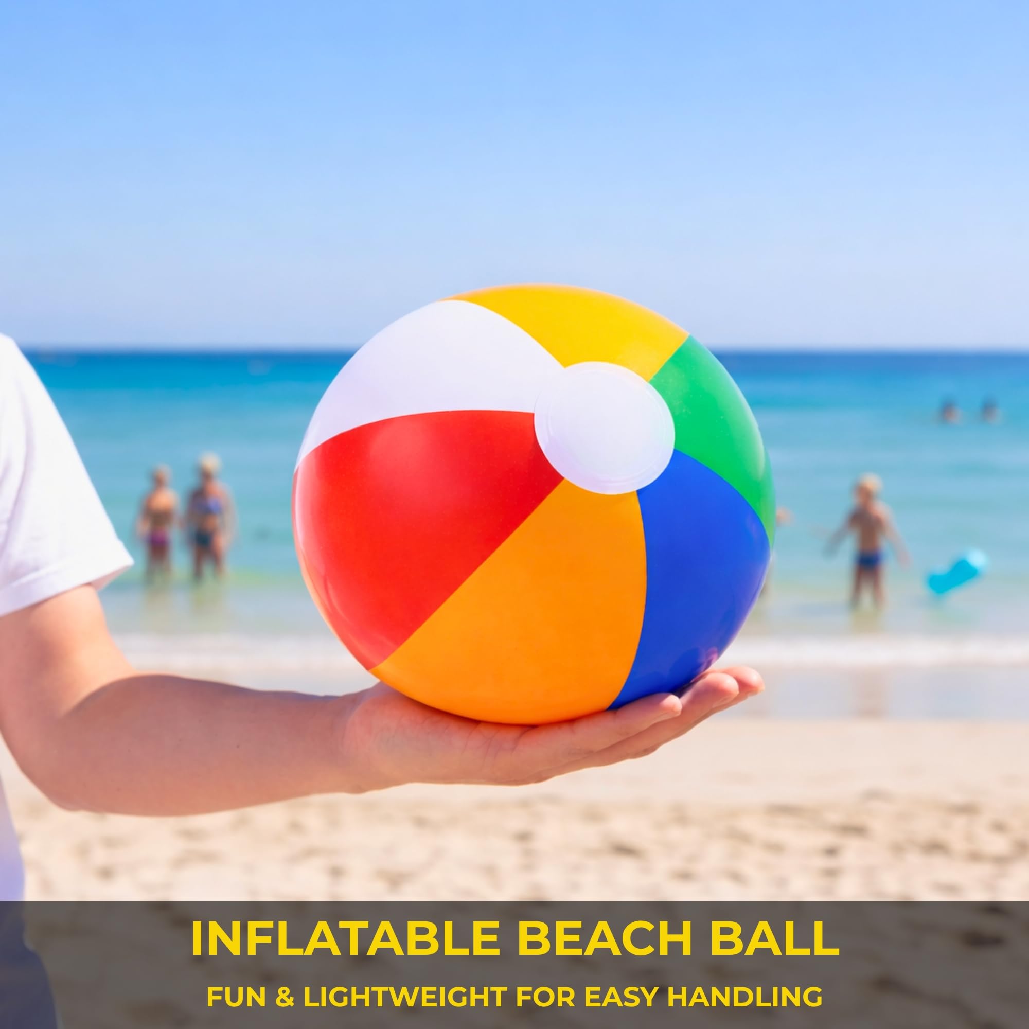 SHATCHI Inflatable Rainbow Beach Ball - 2 Pack | 16 Inch | Multicolour 5