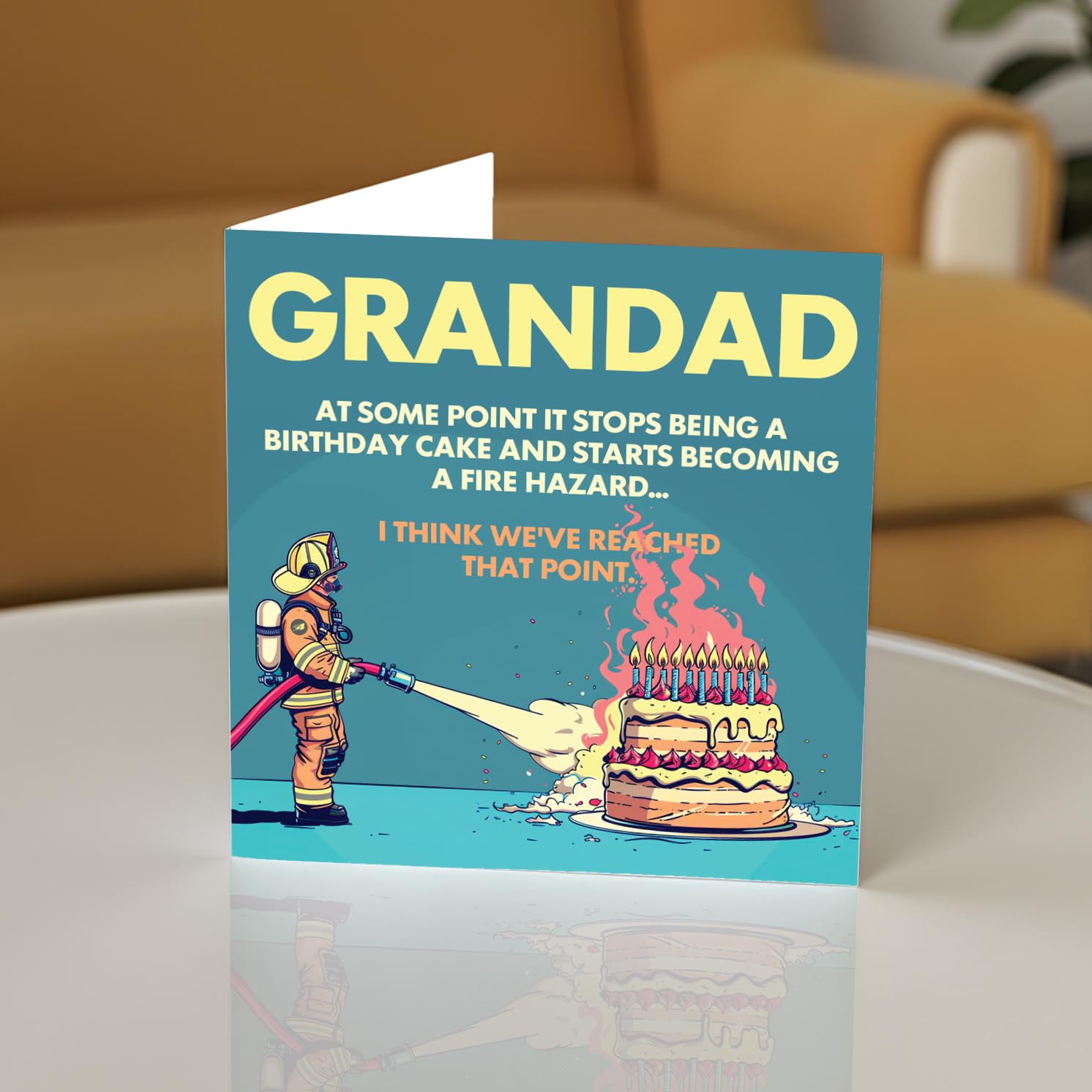 Stuff4 Rude Grandad Birthday Card - Fire Hazard Joke | 145mm x 145mm 3