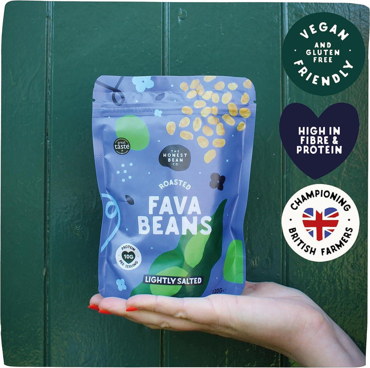 The Honest Bean Co Roasted Fava Beans Lightly Salted High Protein Vegan Snack 120g