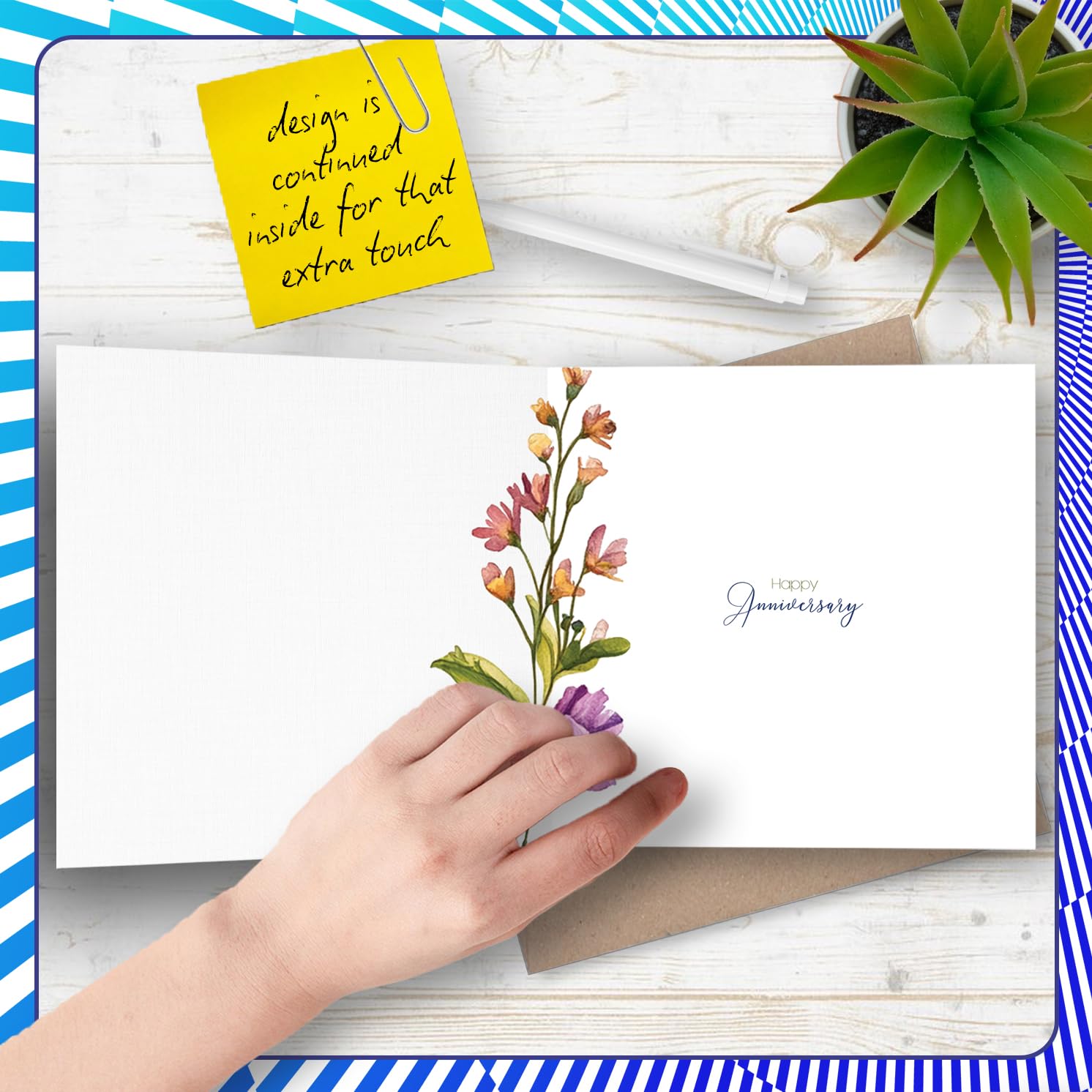Stuff4 Couple Anniversary Greeting Card - Floral Garden Flowers Design | 145mm x 145mm 4