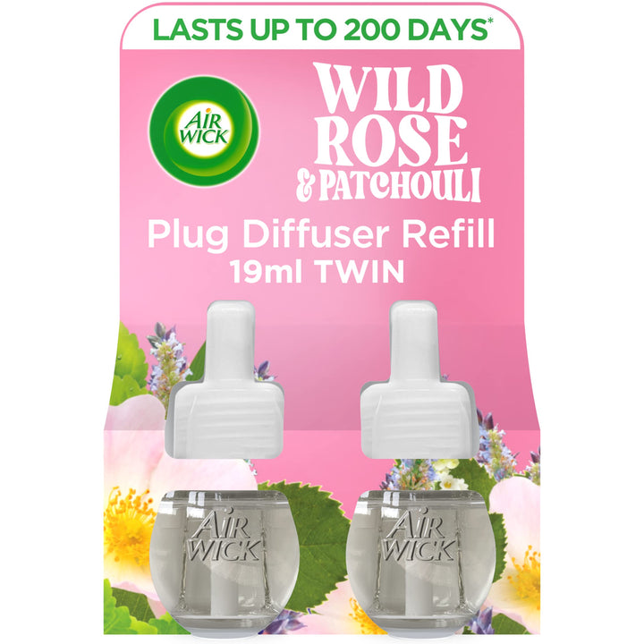 Airwick - Wild Rose and Patchouli Plug-in Diffuser Refill (2 x 19ml)