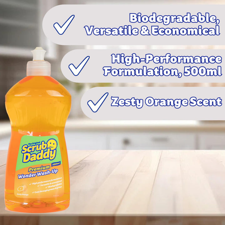 Scrub Daddy Wonder Wash-Up Combo - Dish Sponge Twin Pack with Wonder Wash-Up Liquid