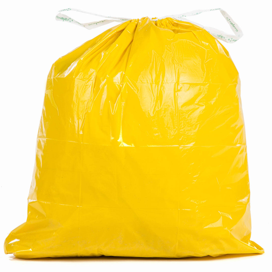 Relevo 100% Recycled Heavy Duty Bin Liners, 30 L with Drawstrings, 15-Pack