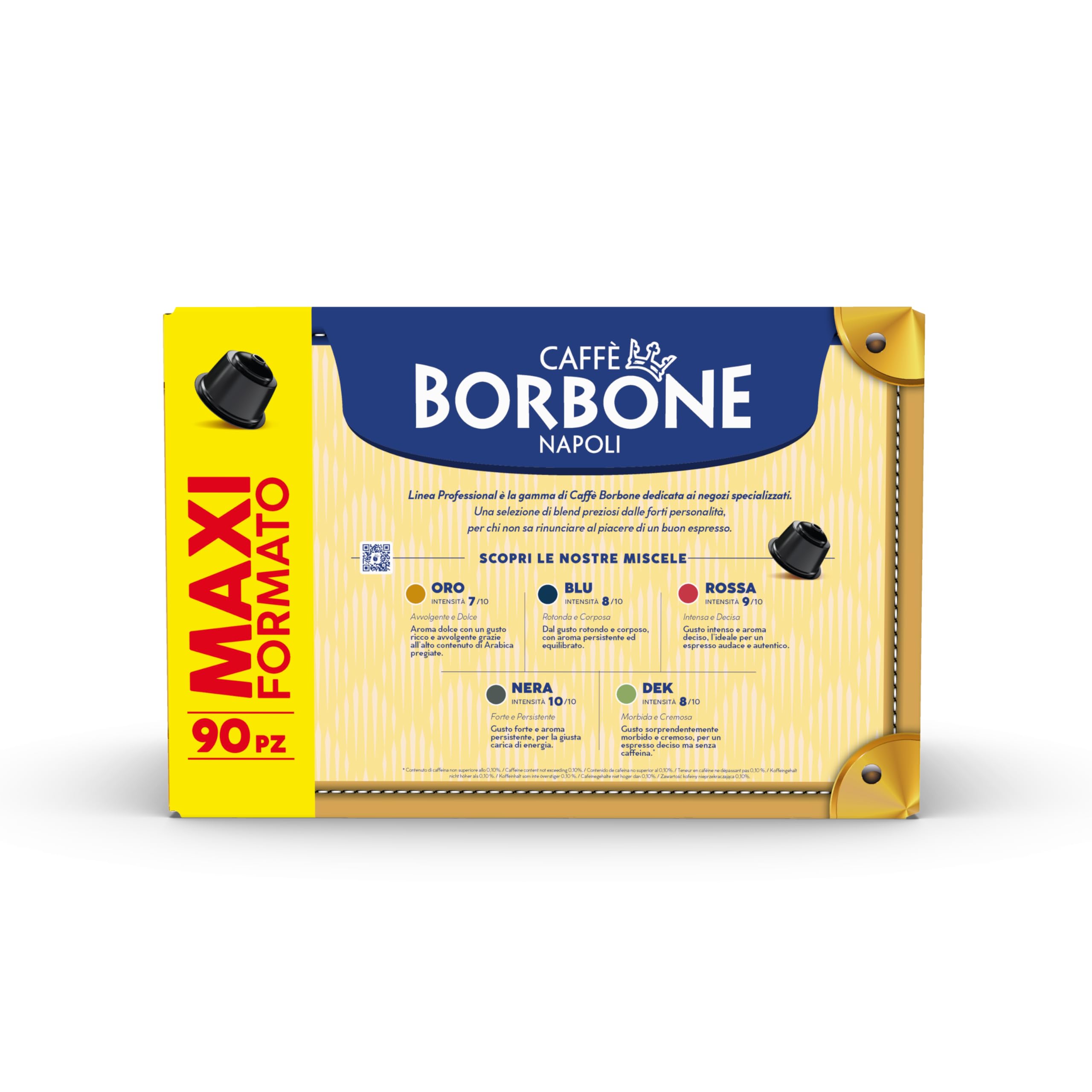 CAFFÈ BORBONE Black Coffee Blend Capsules - 90 Count (Pack of 6) | Intense & Creamy Espresso | Dolce Gusto Compatible 4