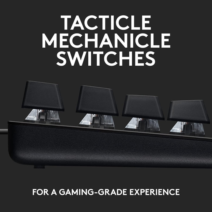 Logitech G413 SE Full-Size Mechanical Gaming Keyboard - Black Backlit Wired Keyboard with Tactile Switches