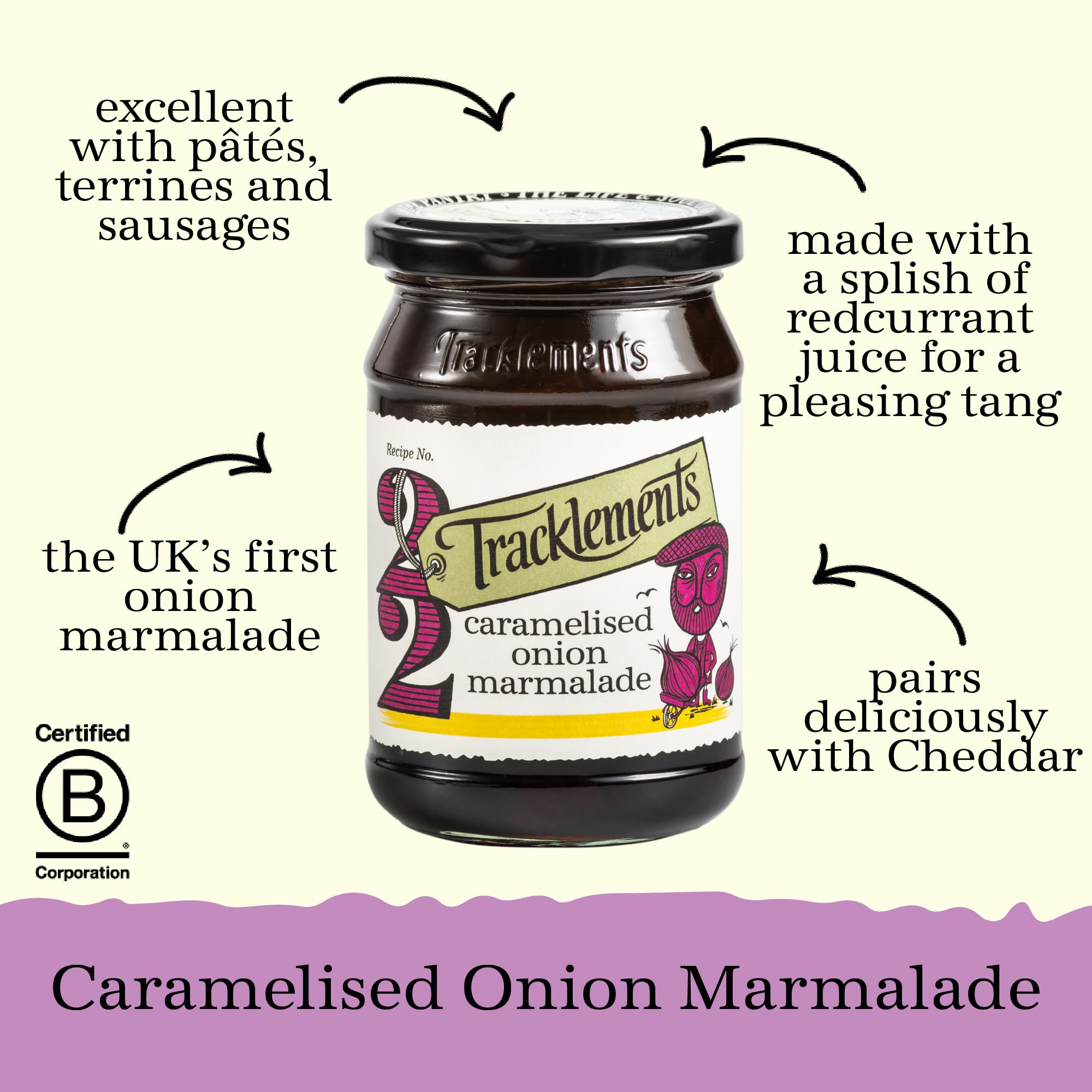 Tracklements Caramelised Onion Marmalade - Vegan Friendly, Gluten Free, 345g Jar 2