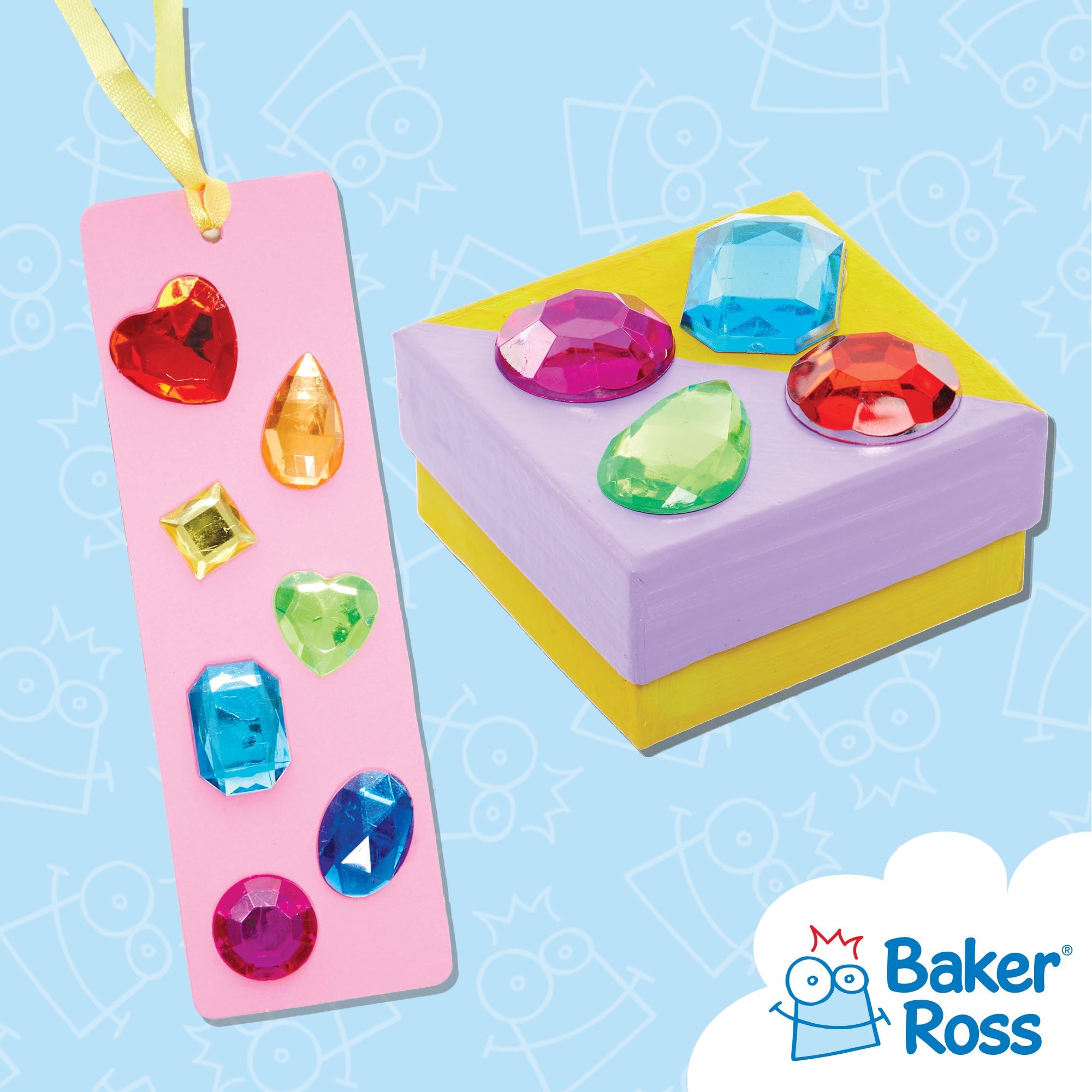 Baker Ross FC759 Large Rainbow Self-Adhesive Gems - Pack of 120 | 15mm-25mm | Plastic 5