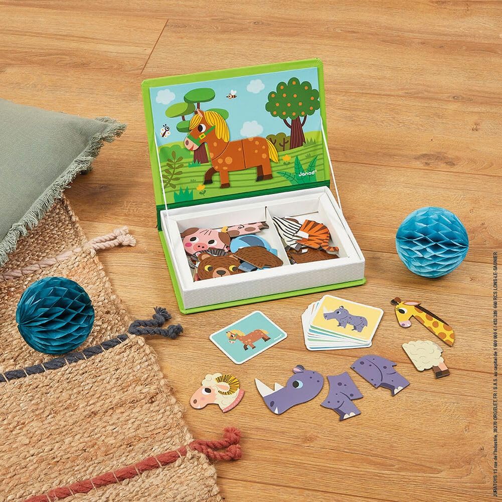Janod MagnetiBook Animals Educational Magnetic Game | Ages 3-8 | Includes 30 Magnets 6