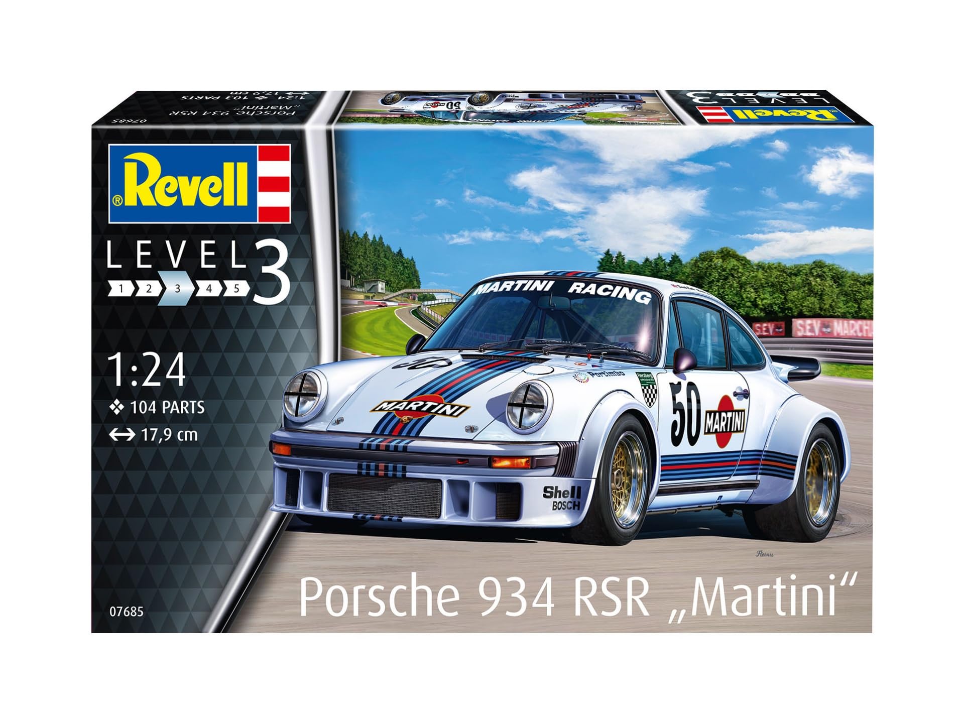 Revell Porsche 934 RSR 'Martini Racing' 1:24 Plastic Model Kit - Building Toy for Ages 3+ 12