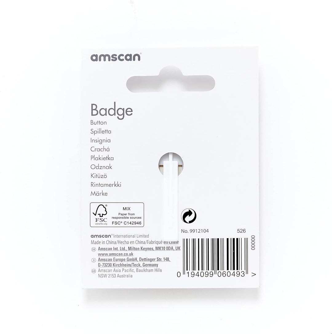 amscan 6 TODAY! Star Print Multicoloured Birthday Badge