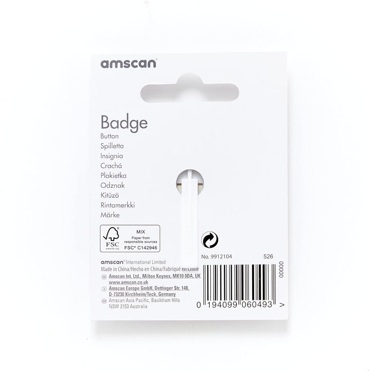 amscan 6 TODAY! Star Print Multicoloured Birthday Badge