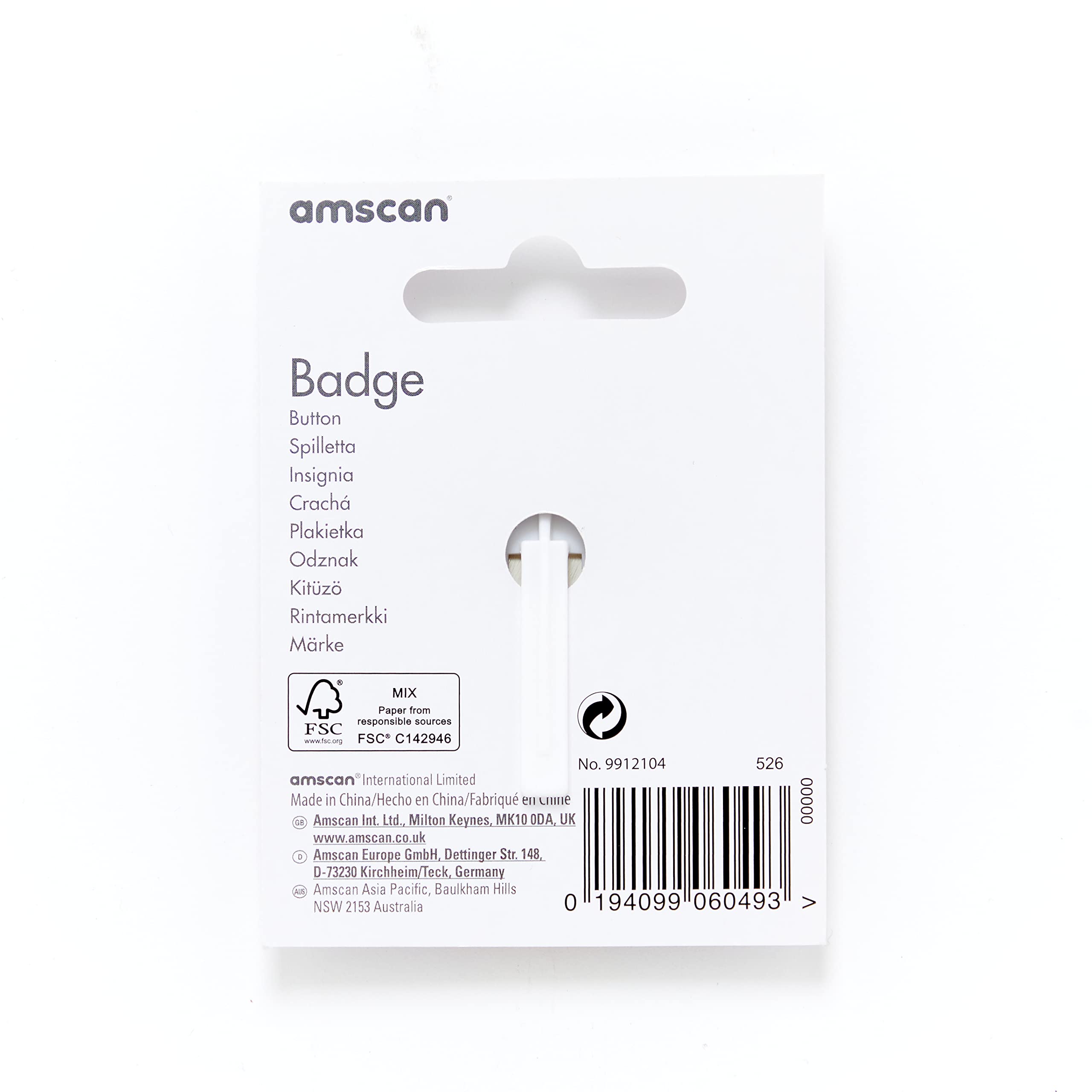 Amscan 9 TODAY! Multicoloured Star Print Kids Birthday Badge - 6cm 6