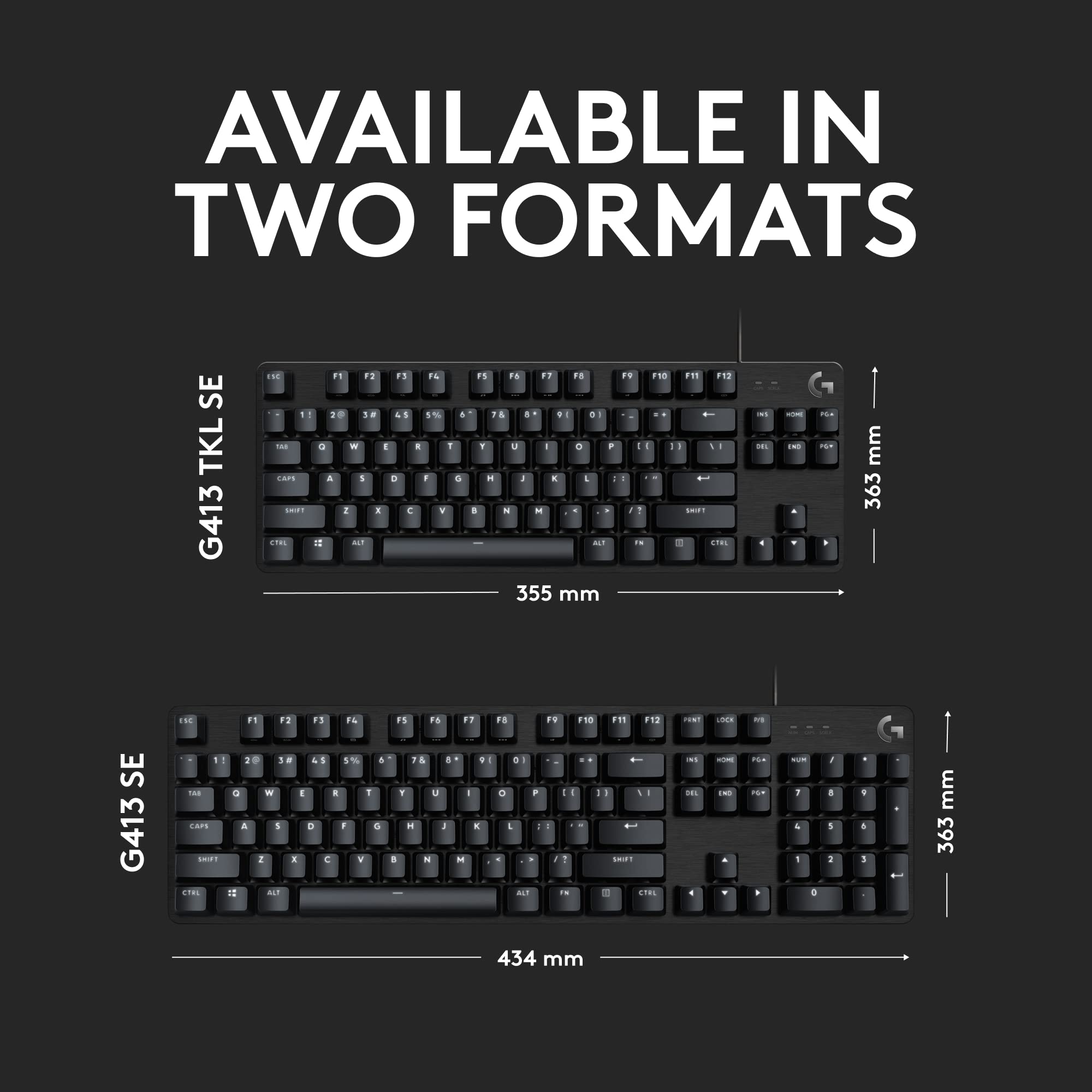 Logitech G G413 SE Full-Size Mechanical Gaming Keyboard - Tactile Switches | PBT Keycaps | White LED 7