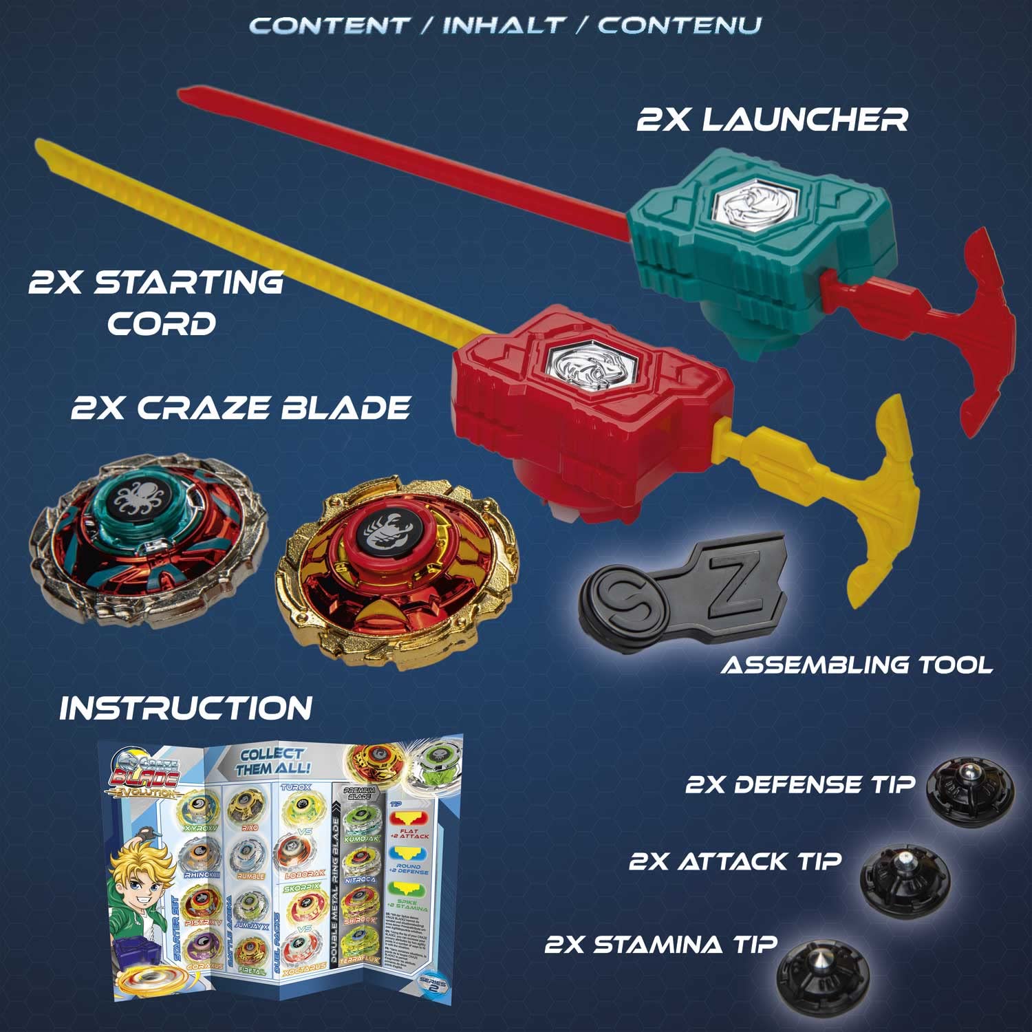 CRAZE BLADEZ Skorpix Xoctarus Evolution Spinning Top Set - Metal Fusion Blades | Ages 3+ 2