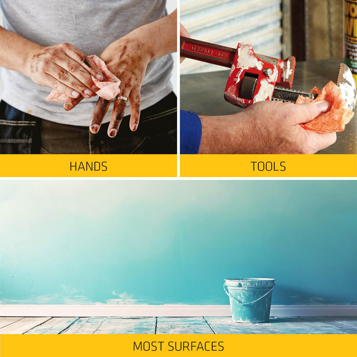 Sika Biodegradable Wonder Wipes - Multi-Use Cleaning Wipes for Hands, Tools & Surfaces - 60 Pack
