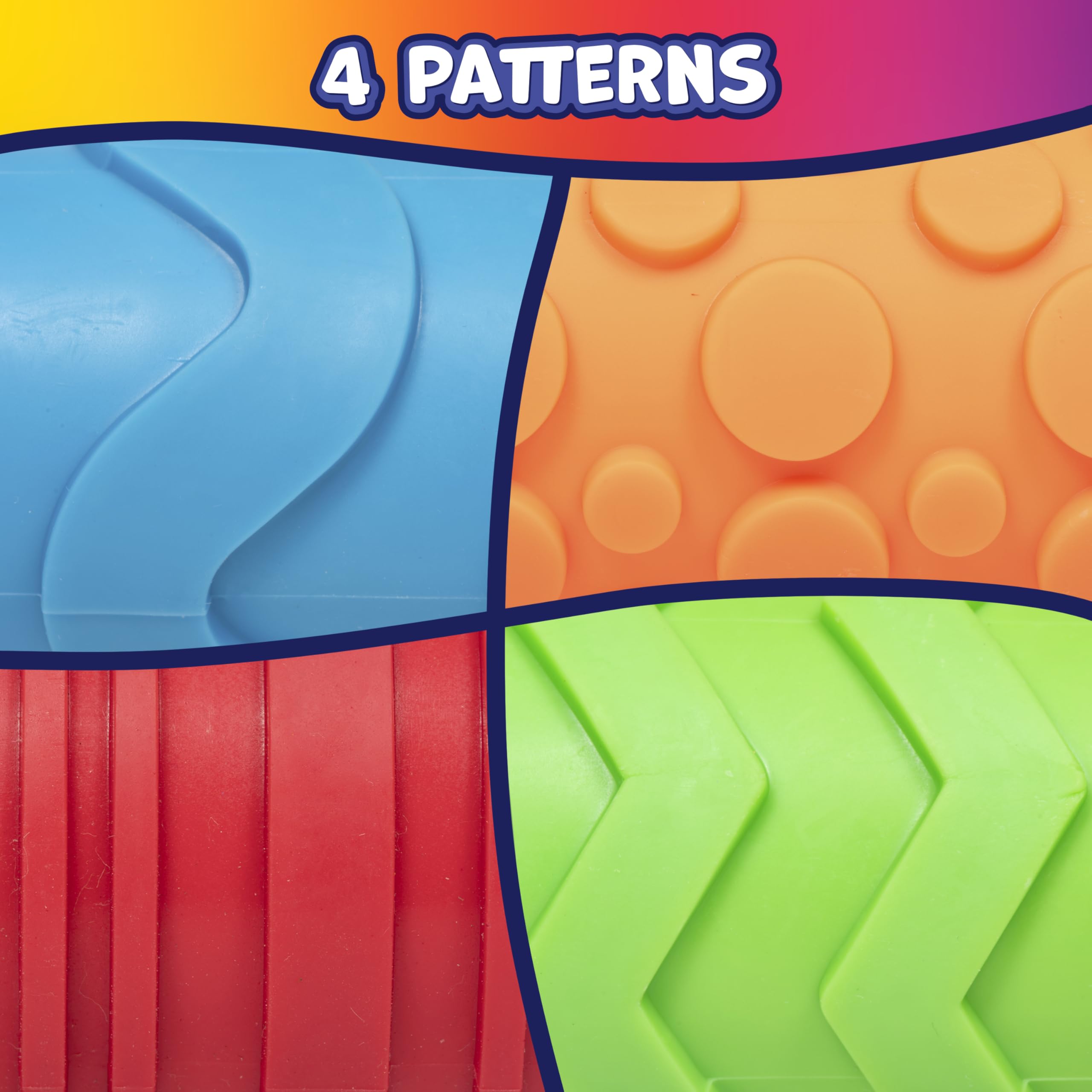 READY 2 LEARN Paint and Clay Texture Rollers - Set of 4 | Textured Dough Rolling Pins for Kids Ages 3+ 5