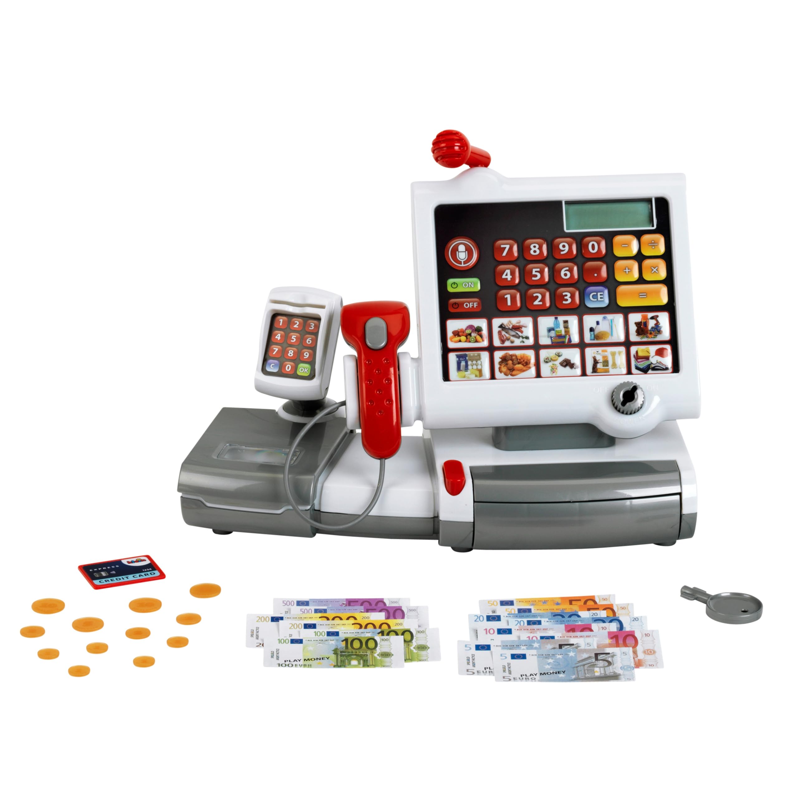 Theo Klein 9356 Toy Cash Register with Scanner, Scales, Payment Terminal | Ages 3+ | 31cm x 15.5cm x 23cm