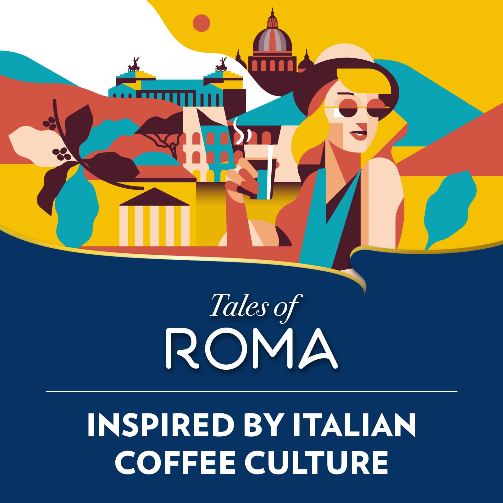 Lavazza Tales of Roma Roasted Whole Coffee Beans | Intensity 8/10 | 450g