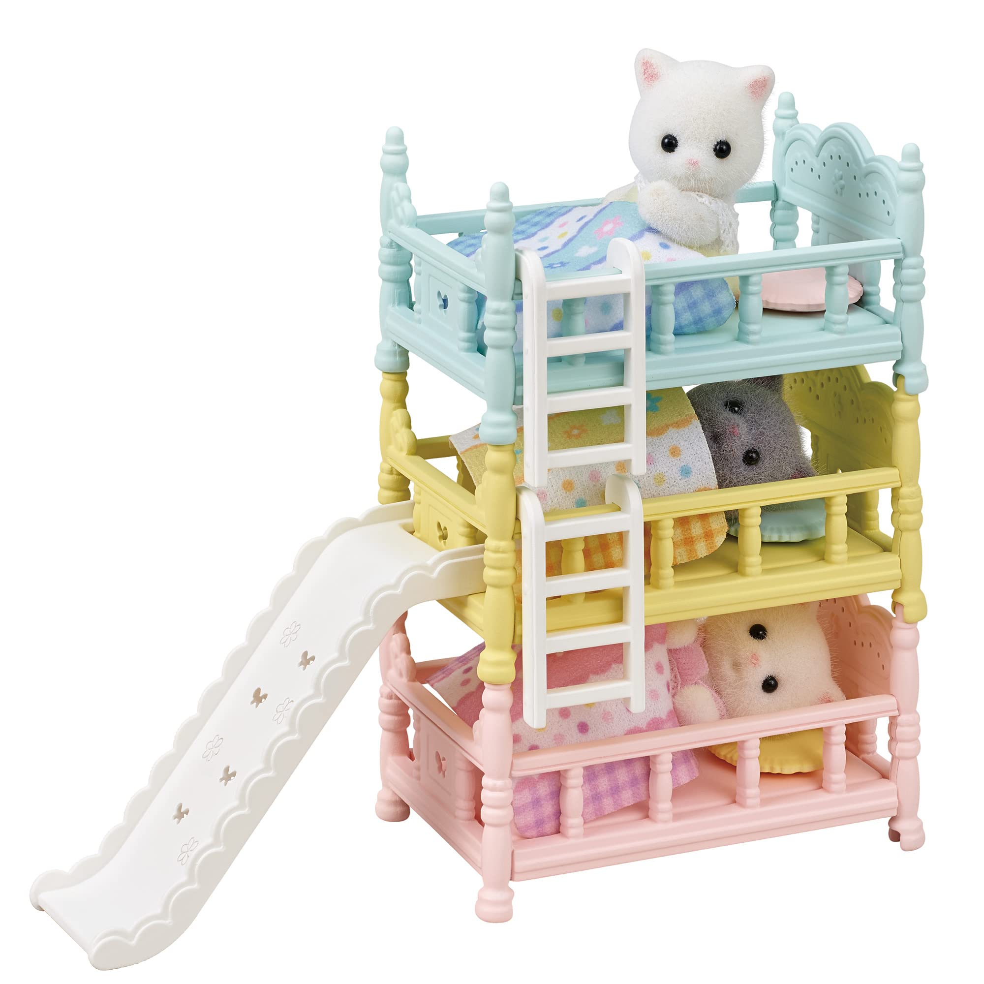 Sylvanian Families Triple Bunk Beds Playset | Includes Slide & Pillows | Ages 3+ 7