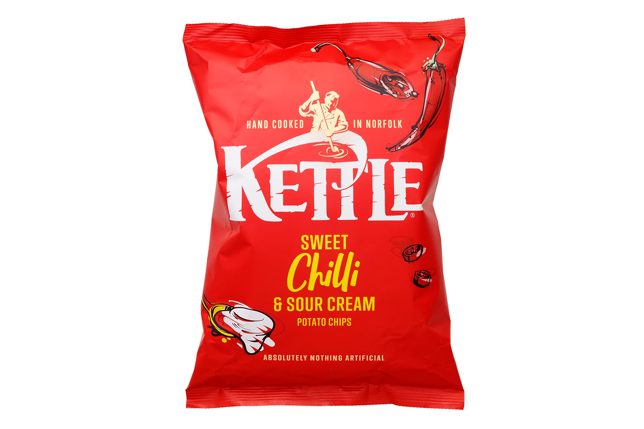 Kettle Chips Sweet Chilli and Sour Cream Potato Chips - 130g Single Bag | Vegetarian 1