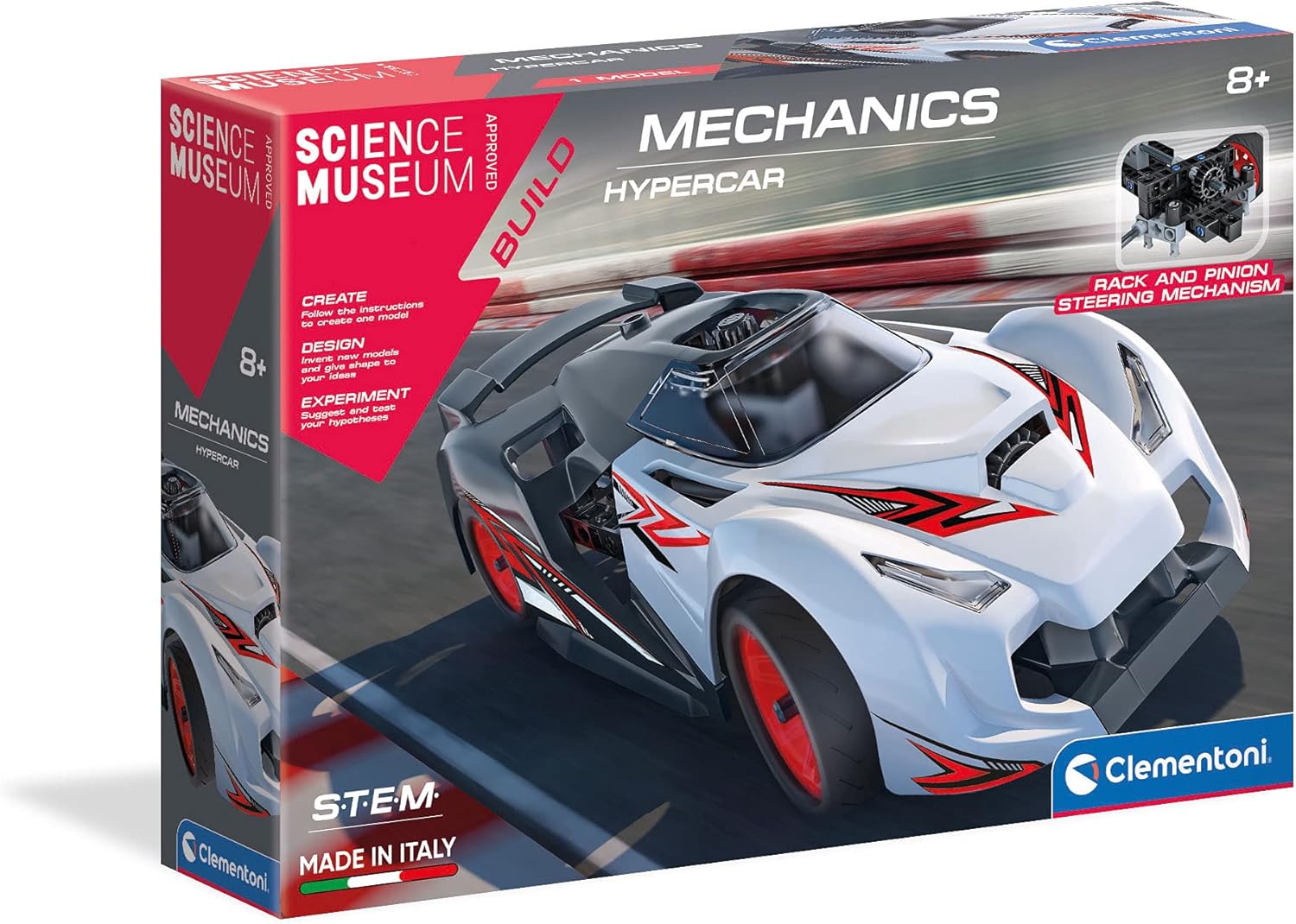 Clementoni Science Museum Mechanics Hypercar Kit - Educational Building Set for Kids 8+ 1
