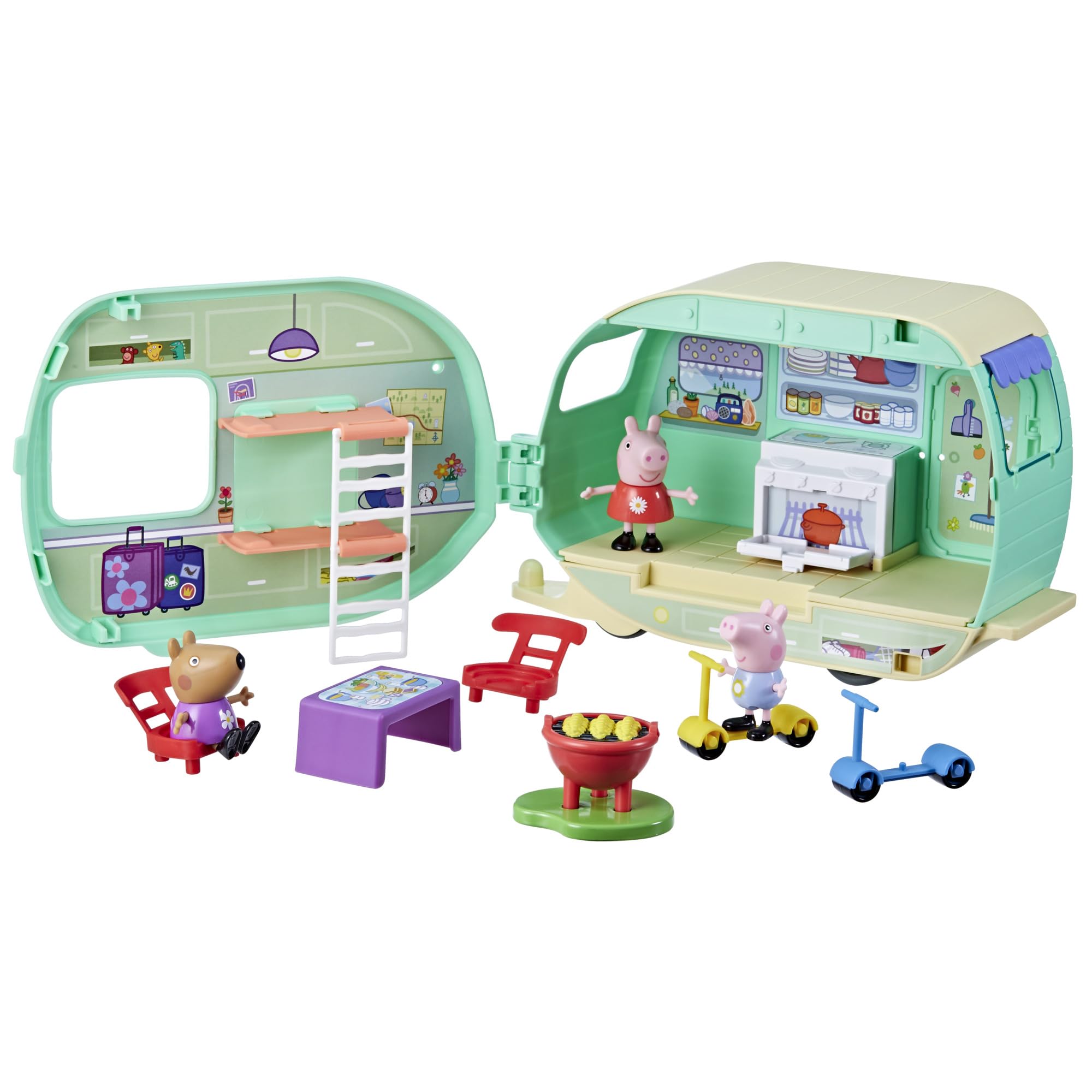 Peppa Pig Peppa's Caravan Playset - 2-in-1 Camping Adventure with Figures & Accessories 1