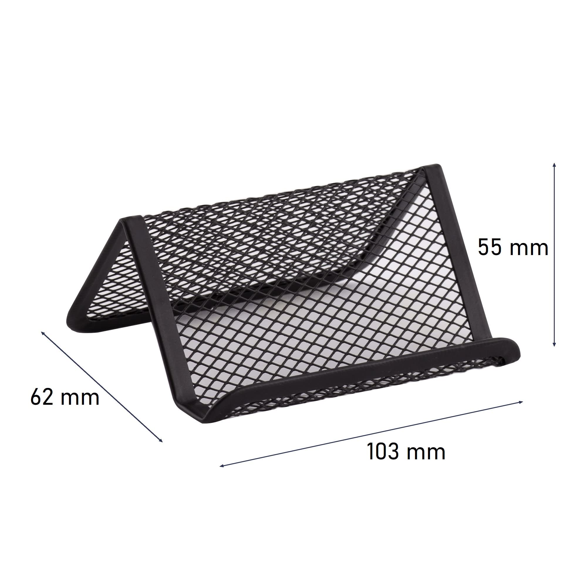 D.RECT Metal Mesh Business Card Holder - Black Lacquered Finish | Durable & Elegant Desktop Organizer 4